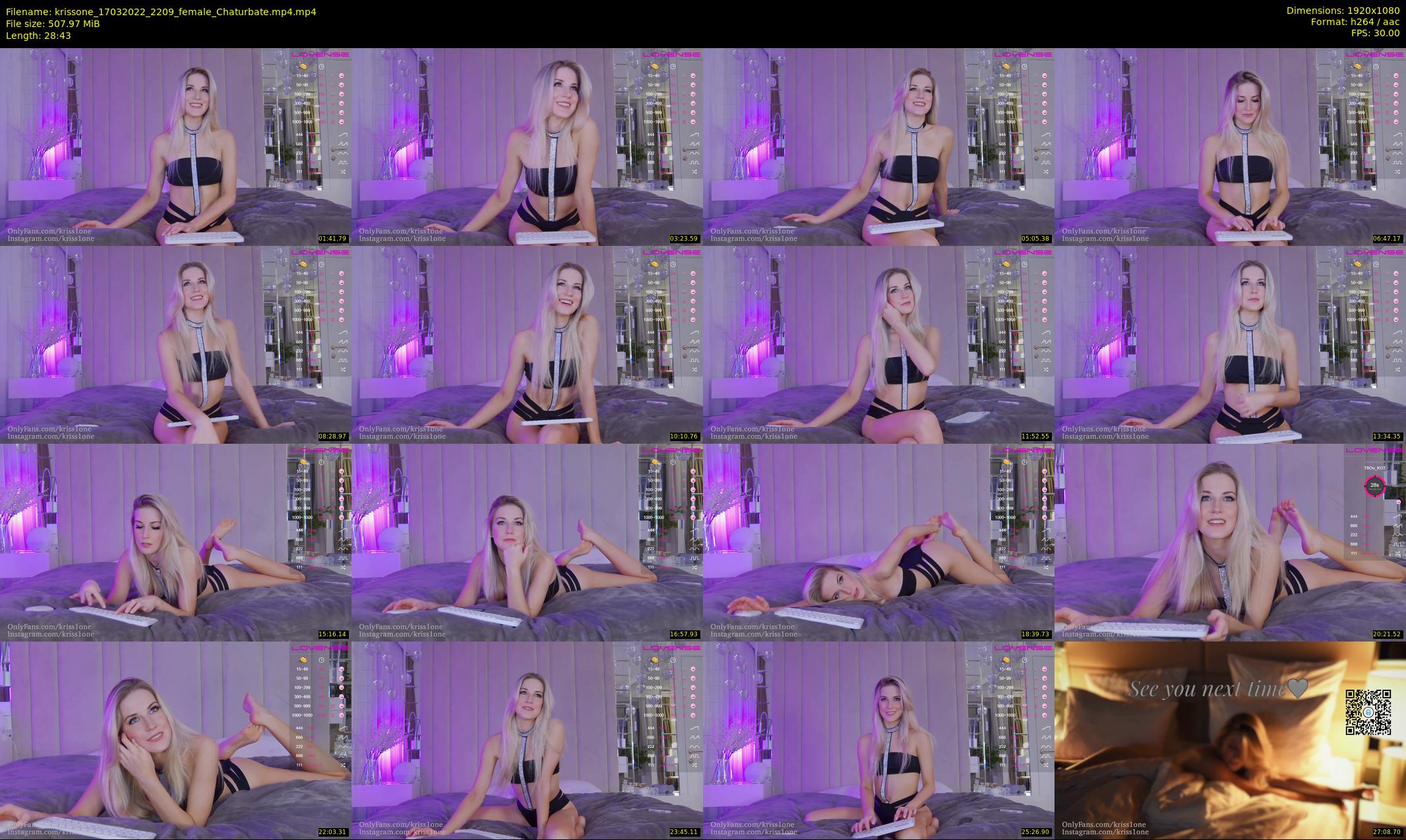 krissone — 29 minute Chaturbate female cam show recording, 1080p, Mar 17, 2022