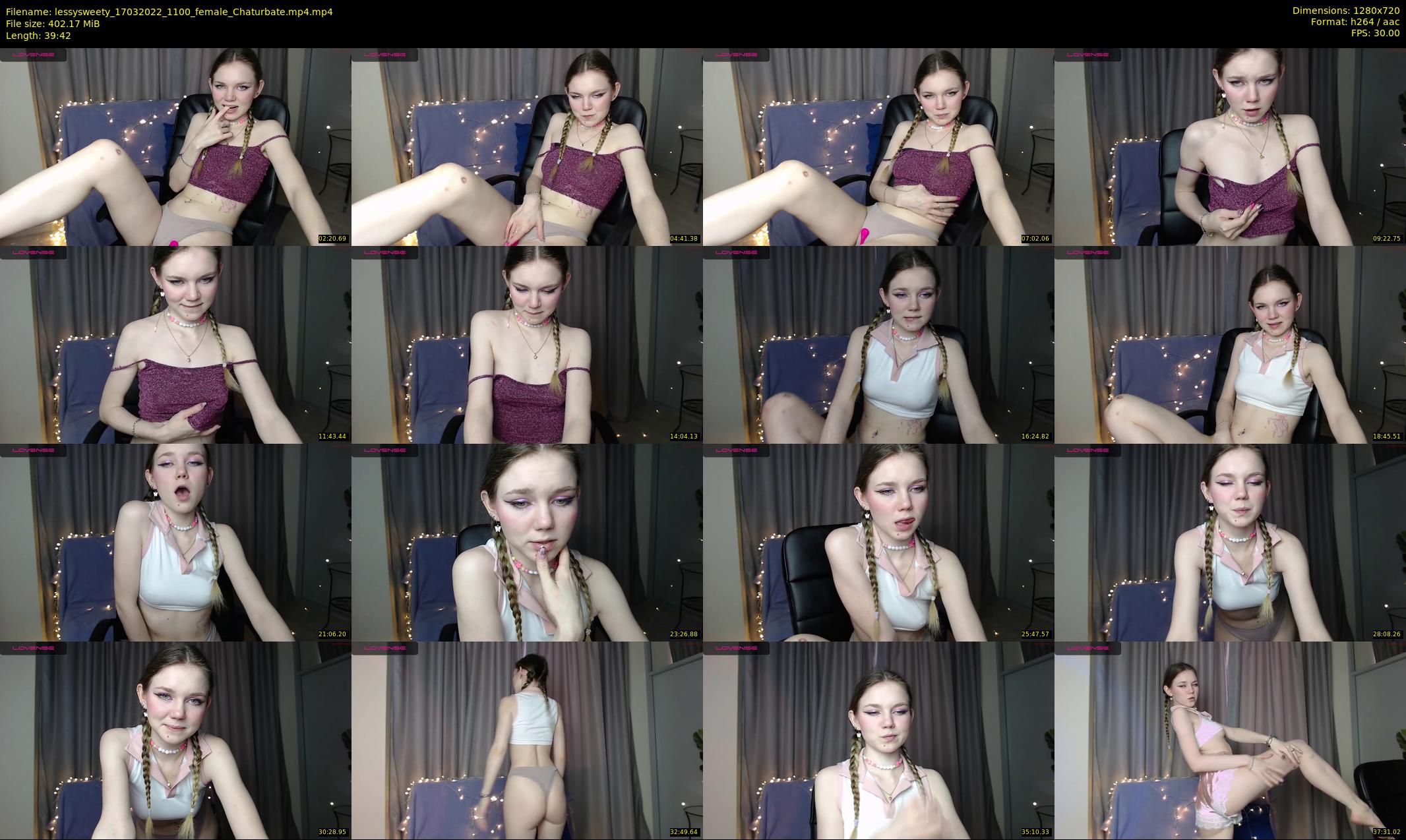 lessysweety — 40 minute Chaturbate female cam show recording, 720p, Mar 17, 2022
