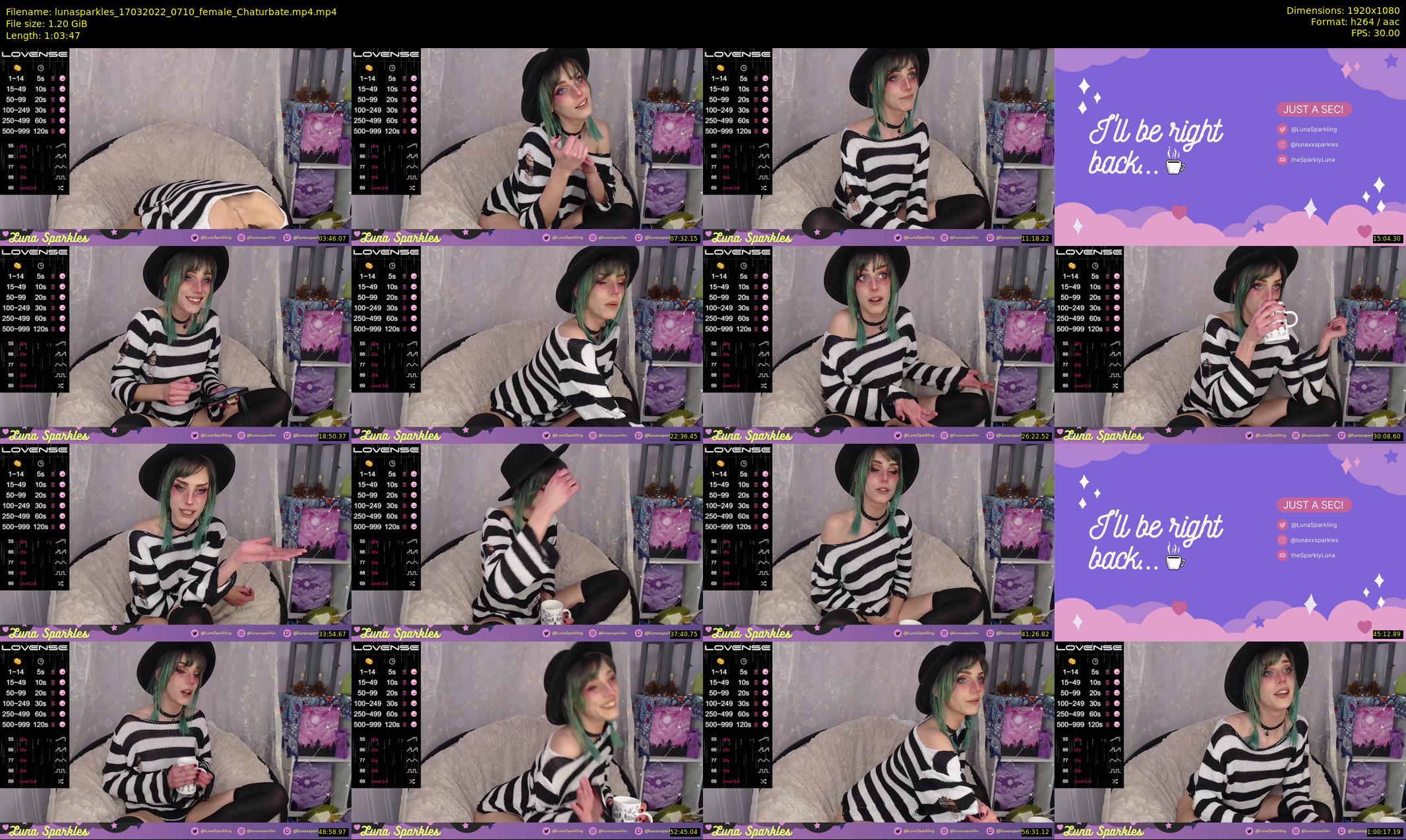 lunasparkles — 64 minute Chaturbate female cam show recording, 1080p, Mar 17, 2022