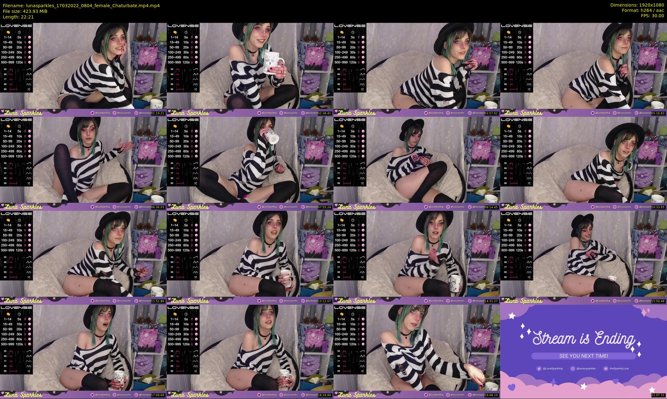 lunasparkles — 23 minute Chaturbate female cam show recording, 1080p, Mar 17, 2022