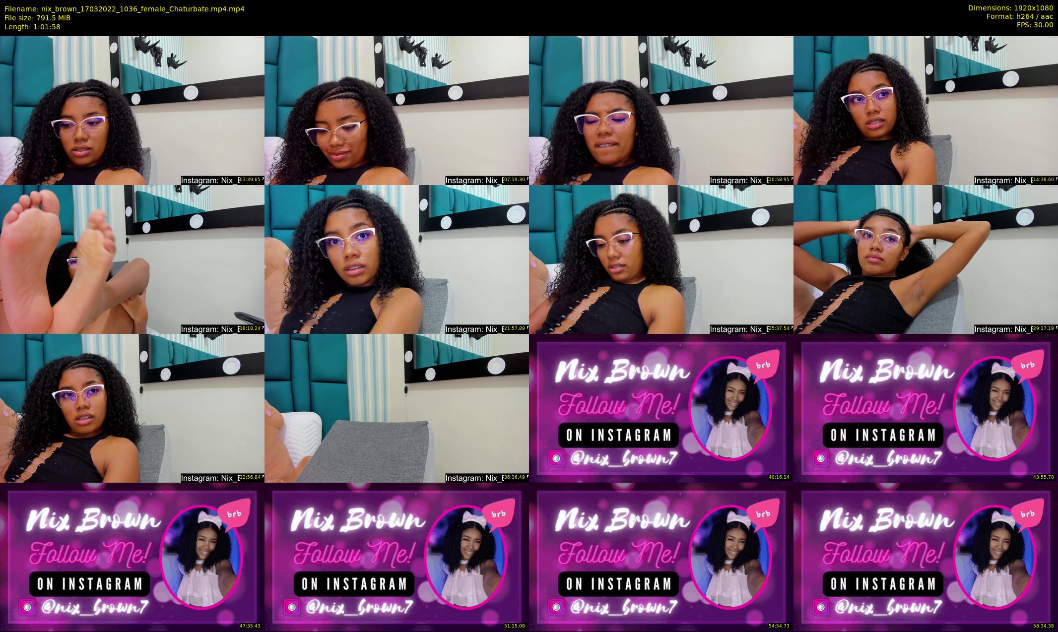 nix_brown — 62 minute Chaturbate female cam show recording, 1080p, Mar 17, 2022