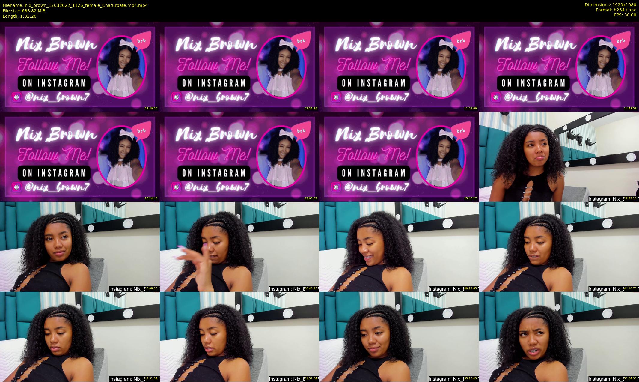 nix_brown — 63 minute Chaturbate female cam show recording, 1080p, Mar 17, 2022