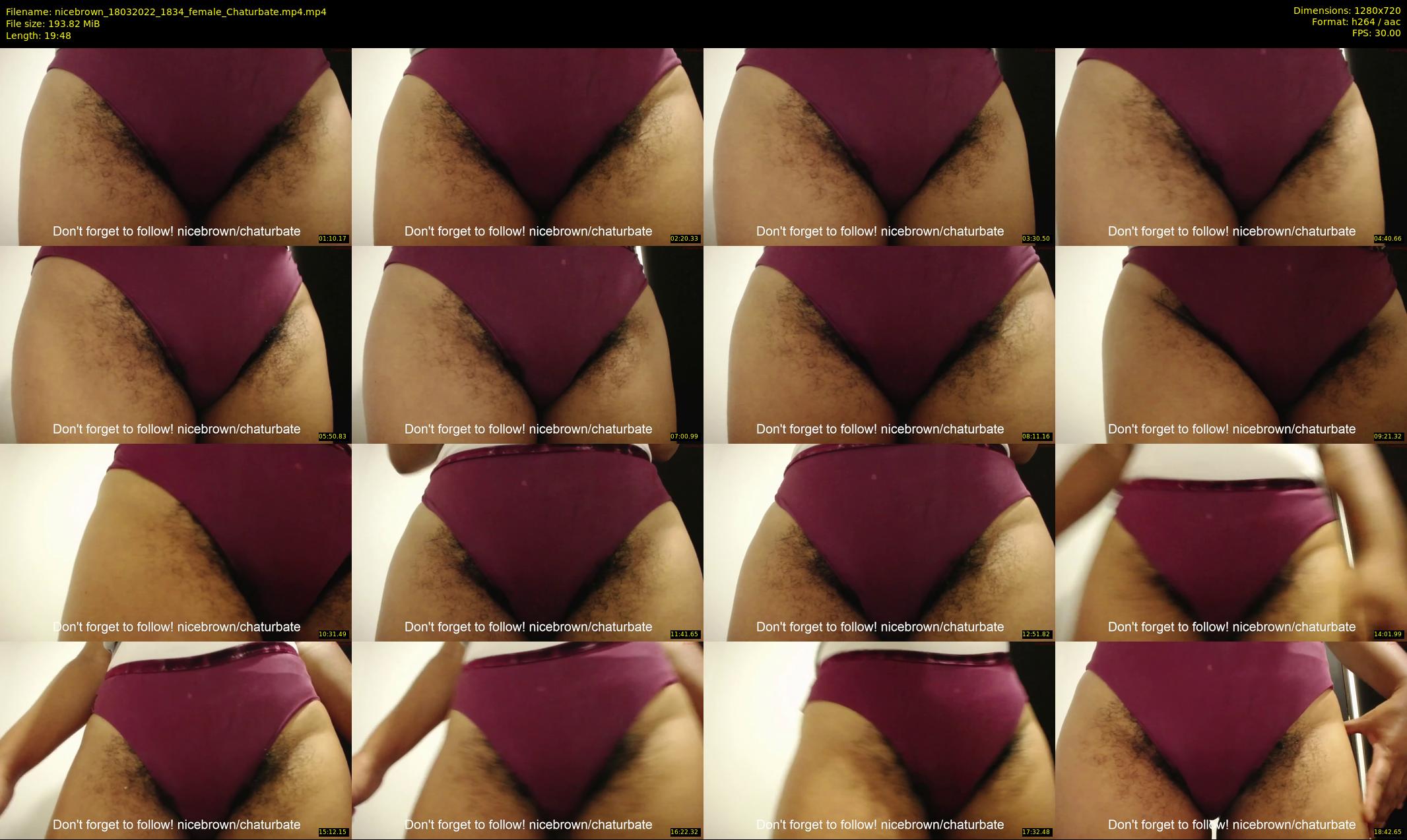 nicebrown — 20 minute Chaturbate female cam show recording, 720p, Mar 18, 2022