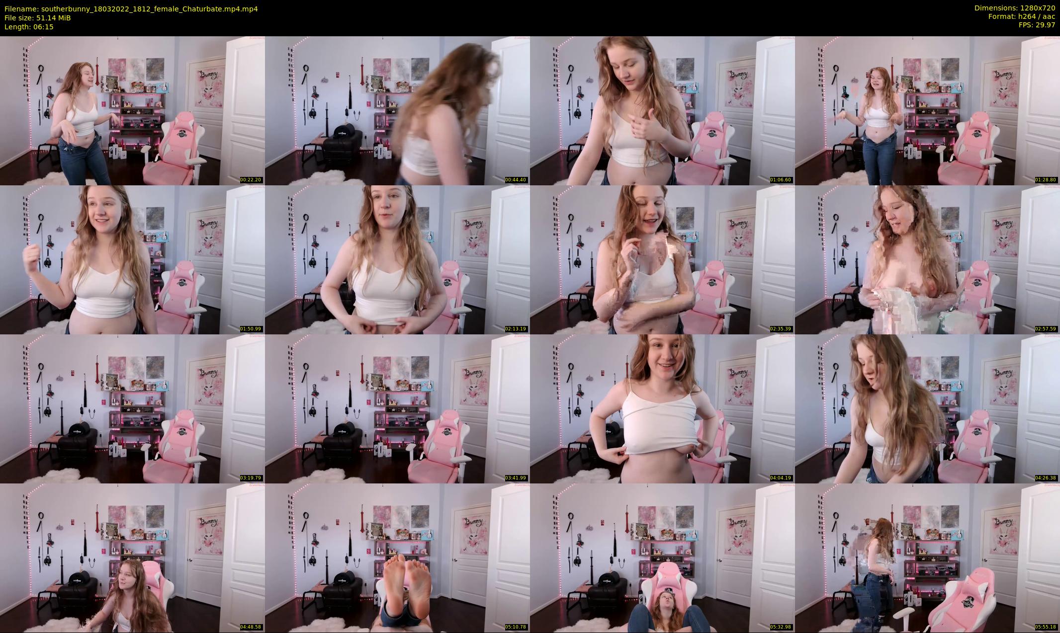 southerbunny — 7 minute Chaturbate female cam show recording, 720p, Mar 18, 2022