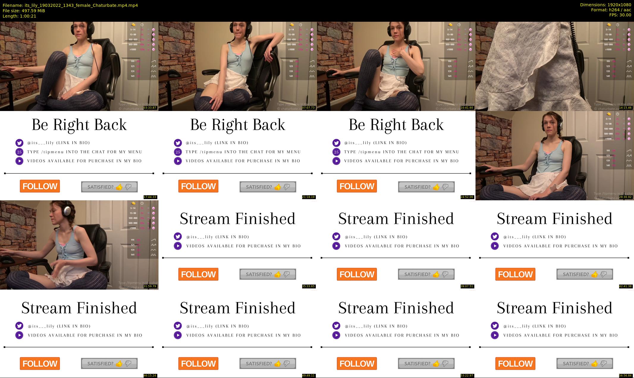 its_lily — 61 minute Chaturbate female cam show recording, 1080p, Mar 19, 2022