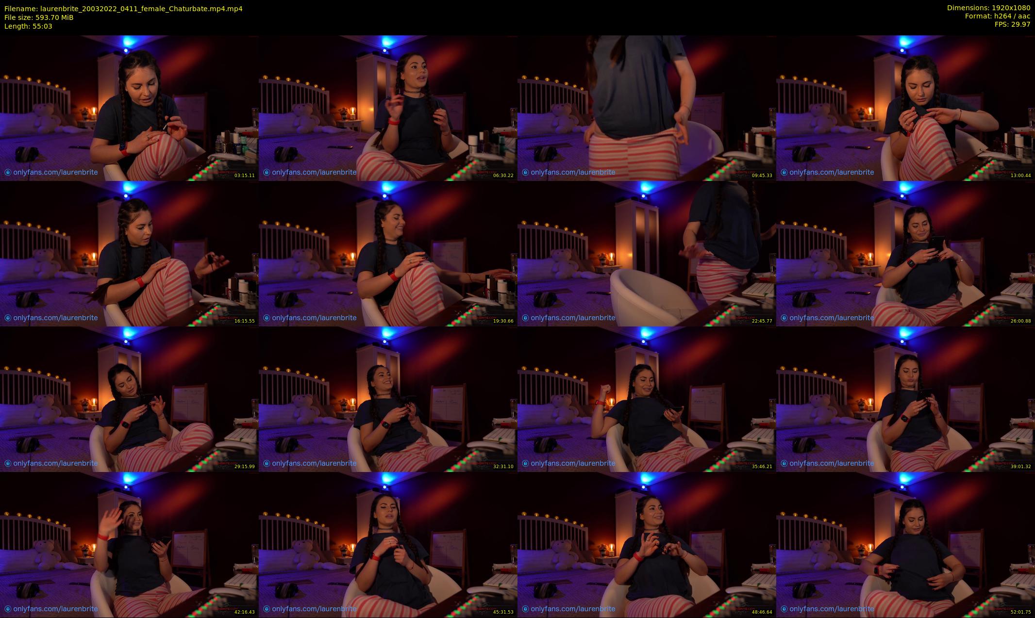 laurenbrite — 56 minute Chaturbate female cam show recording, 1080p, Mar 20, 2022