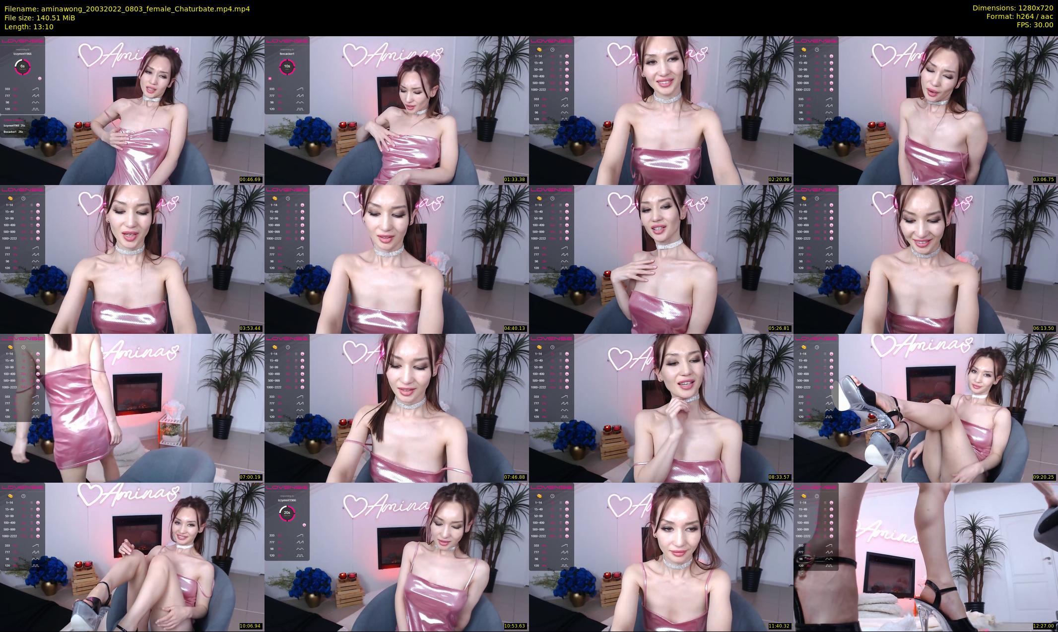 aminawong — 14 minute Chaturbate female cam show recording, 720p, Mar 20, 2022