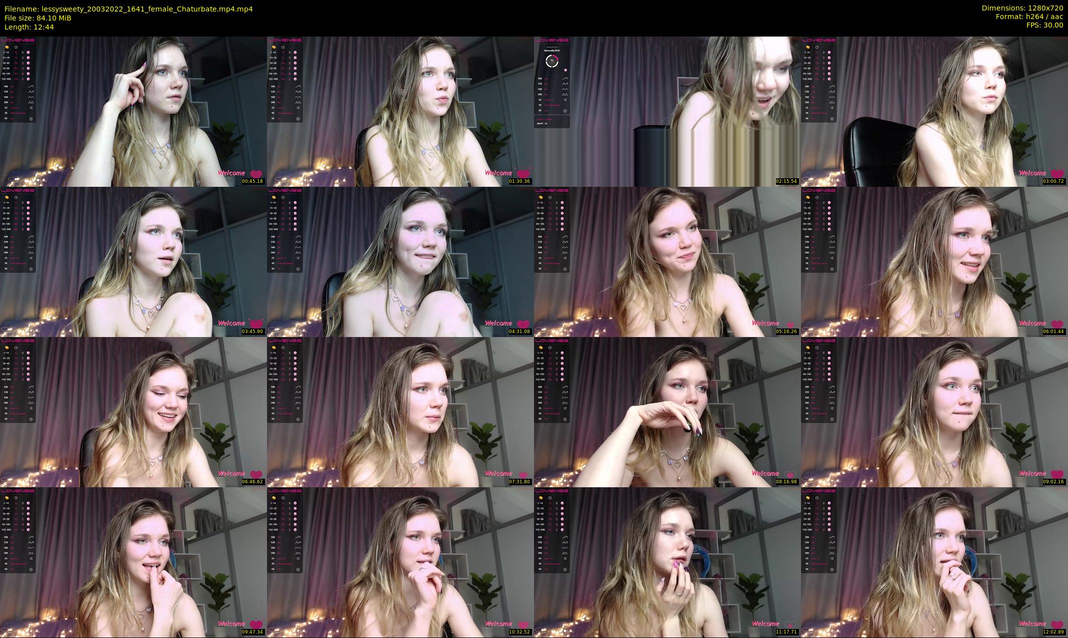 lessysweety — 13 minute Chaturbate female cam show recording, 720p, Mar 20, 2022