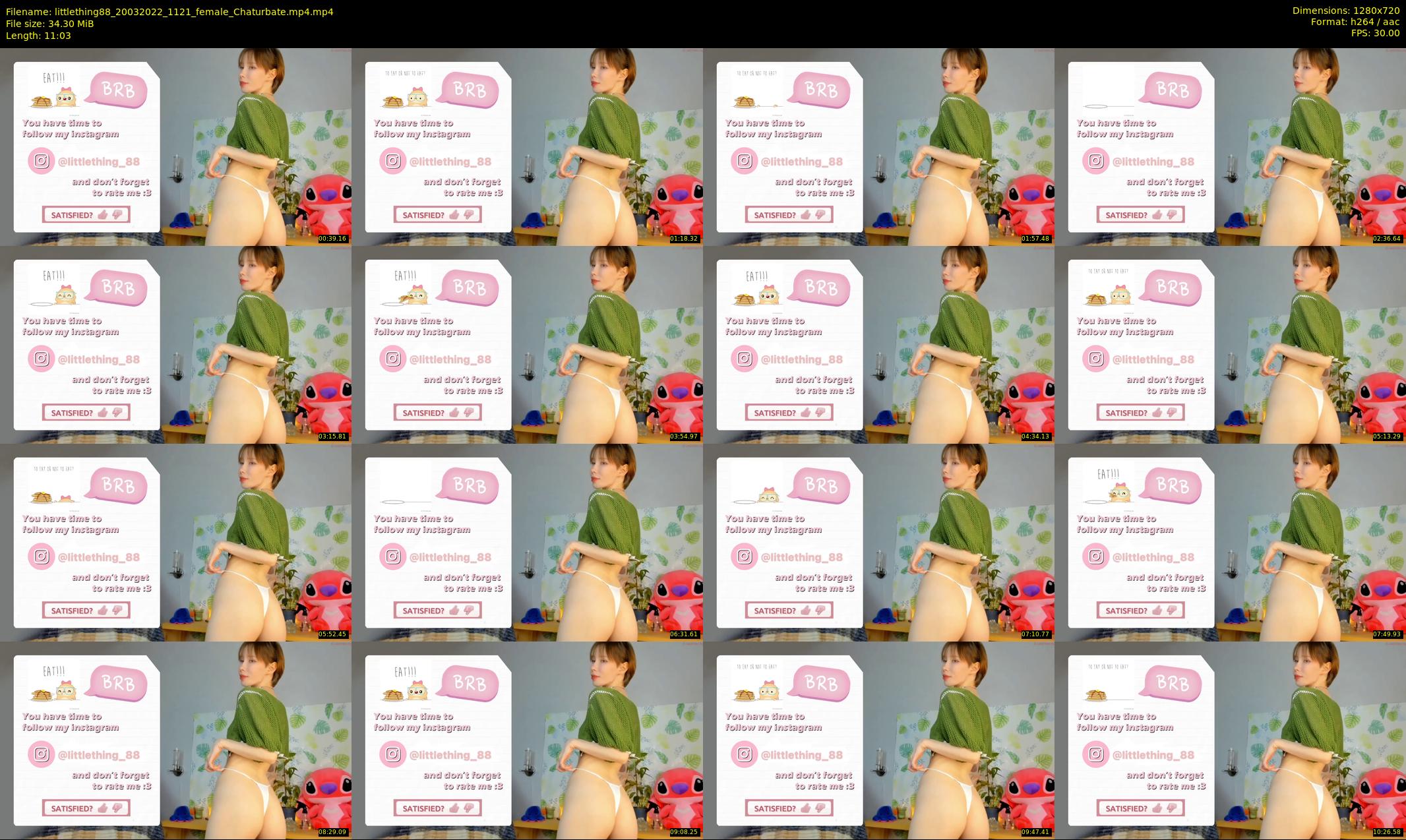 littlething88 — 12 minute Chaturbate female cam show recording, 720p, Mar 20, 2022