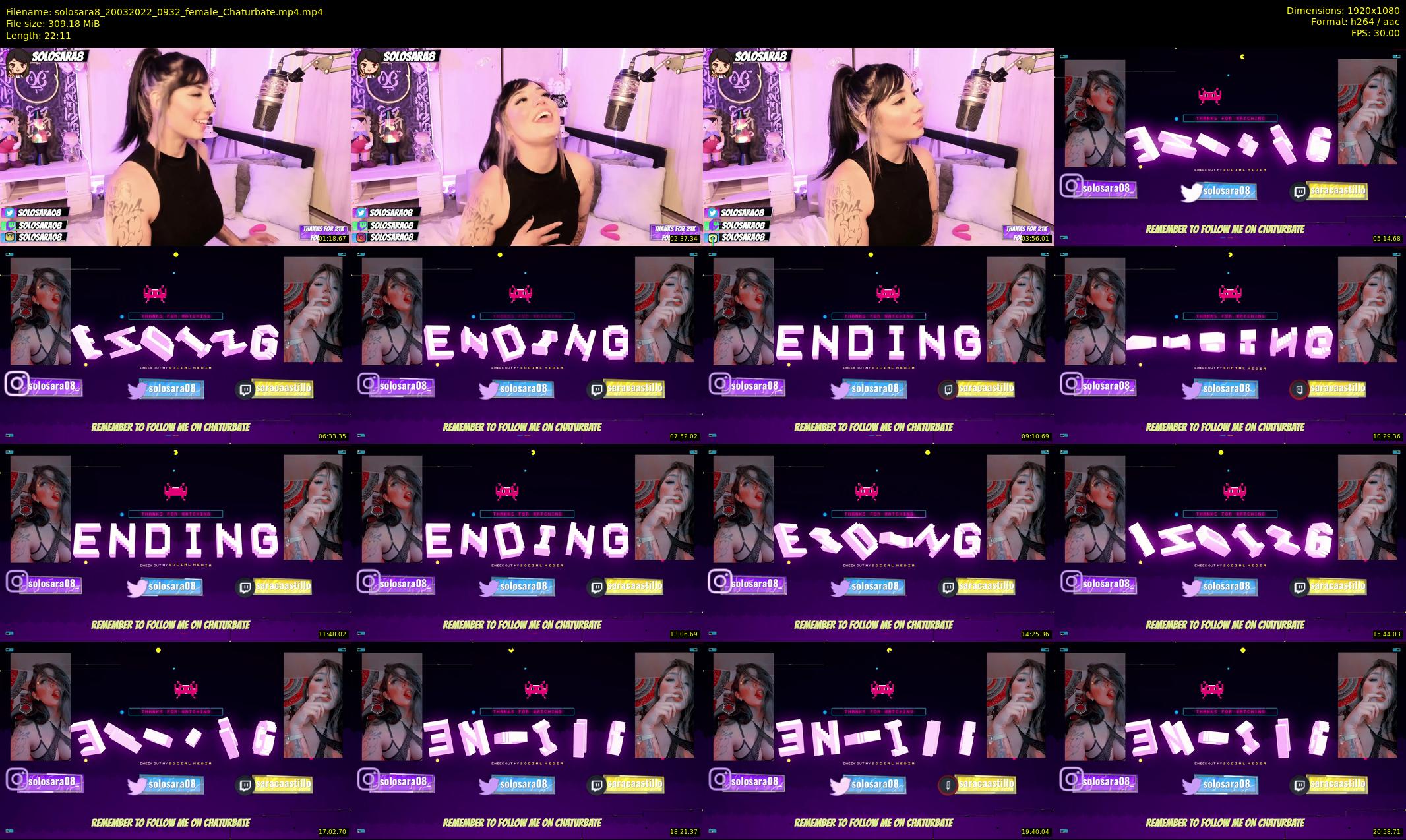 solosara8 — 23 minute Chaturbate female cam show recording, 1080p, Mar 20, 2022