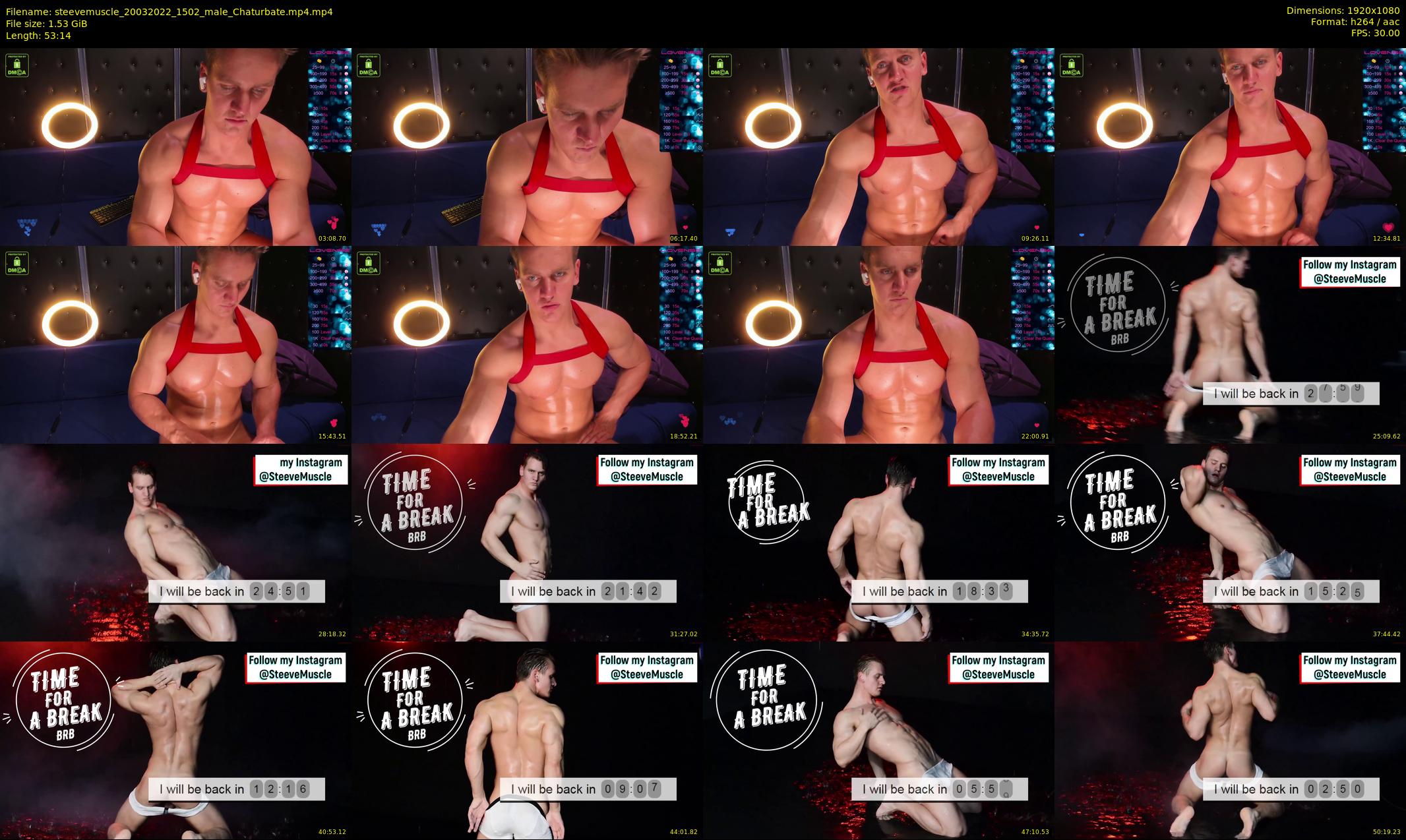steevemuscle — 54 minute Chaturbate male cam show recording, 1080p, Mar 20, 2022