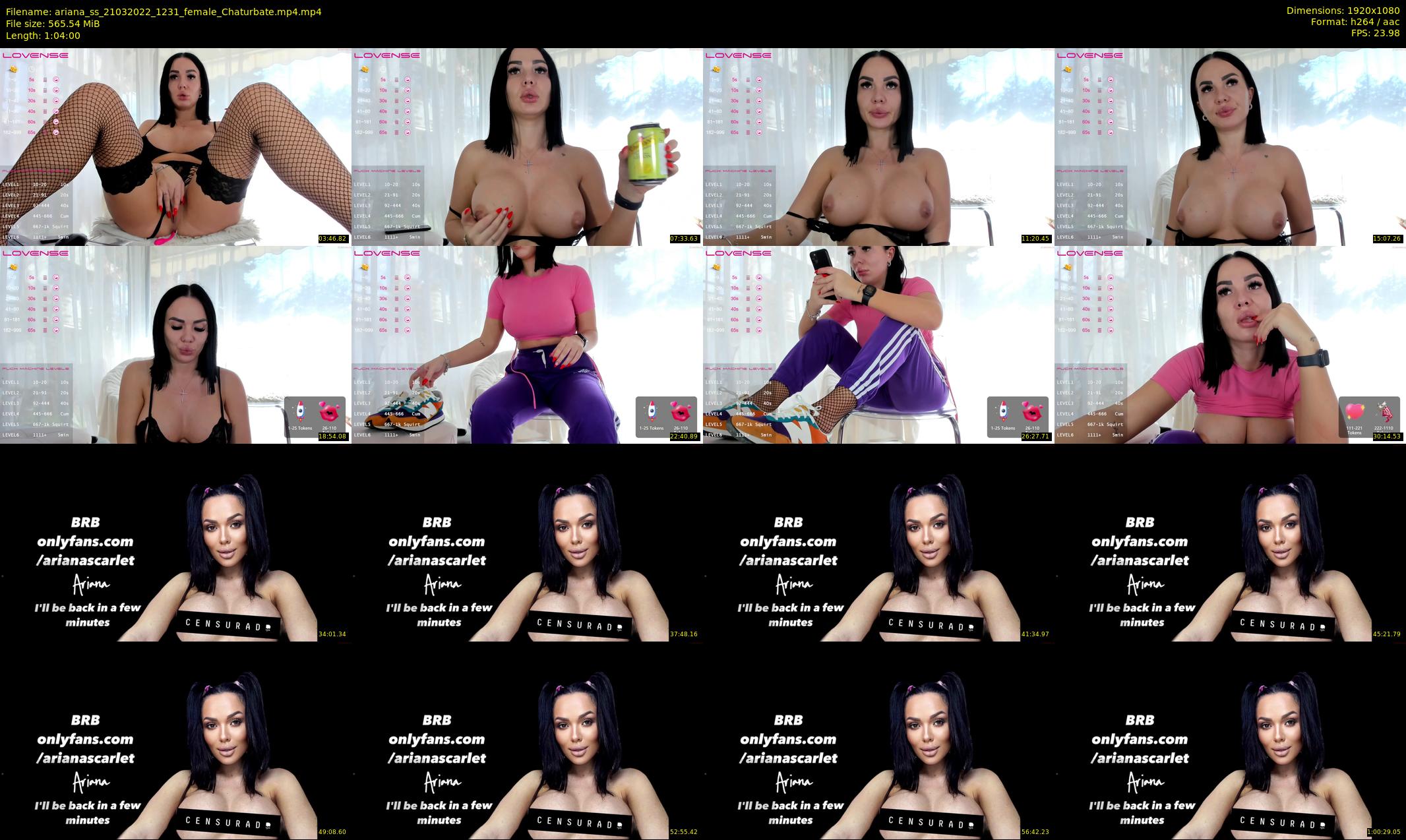 ariana_ss — 64 minute Chaturbate female cam show recording, 1080p, Mar 21, 2022
