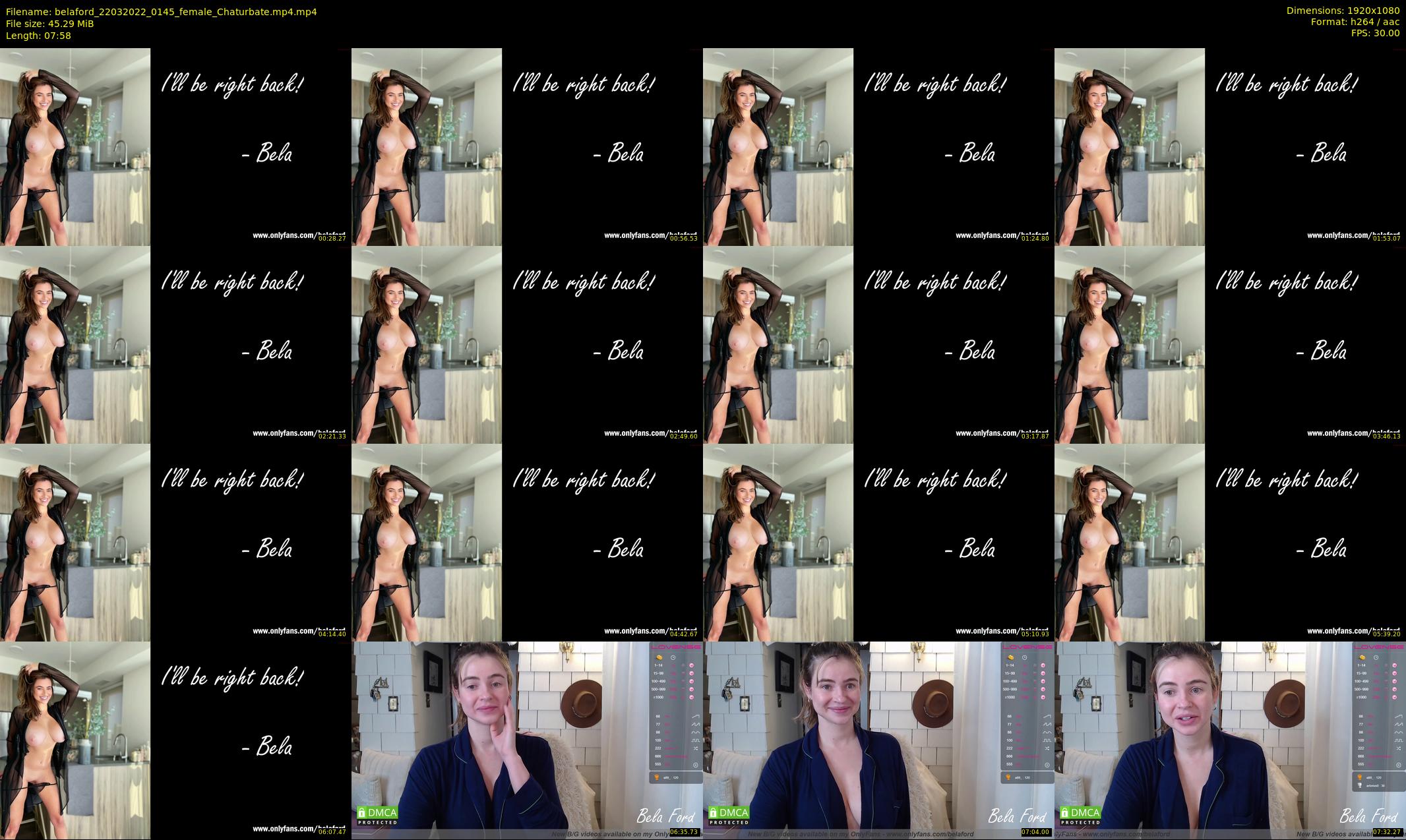 belaford — 8 minute Chaturbate female cam show recording, 1080p, Mar 22, 2022