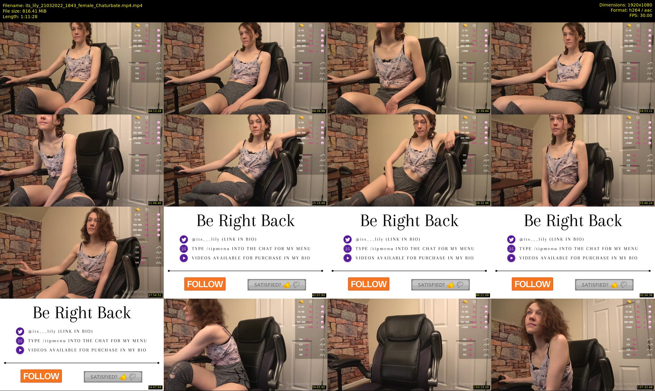 its_lily — 72 minute Chaturbate female cam show recording, 1080p, Mar 21, 2022
