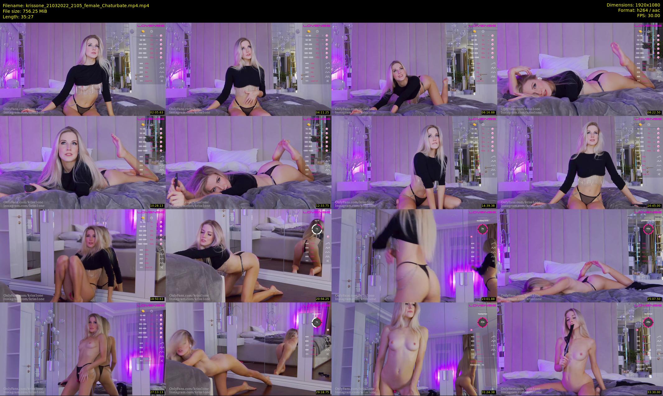 krissone — 36 minute Chaturbate female cam show recording, 1080p, Mar 21, 2022