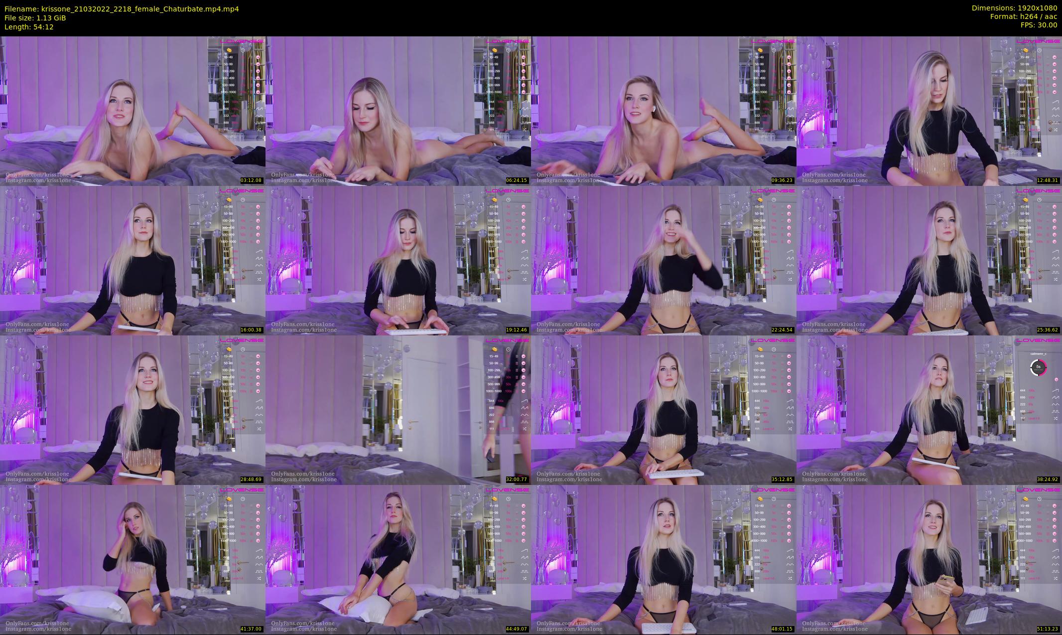 krissone — 55 minute Chaturbate female cam show recording, 1080p, Mar 21, 2022