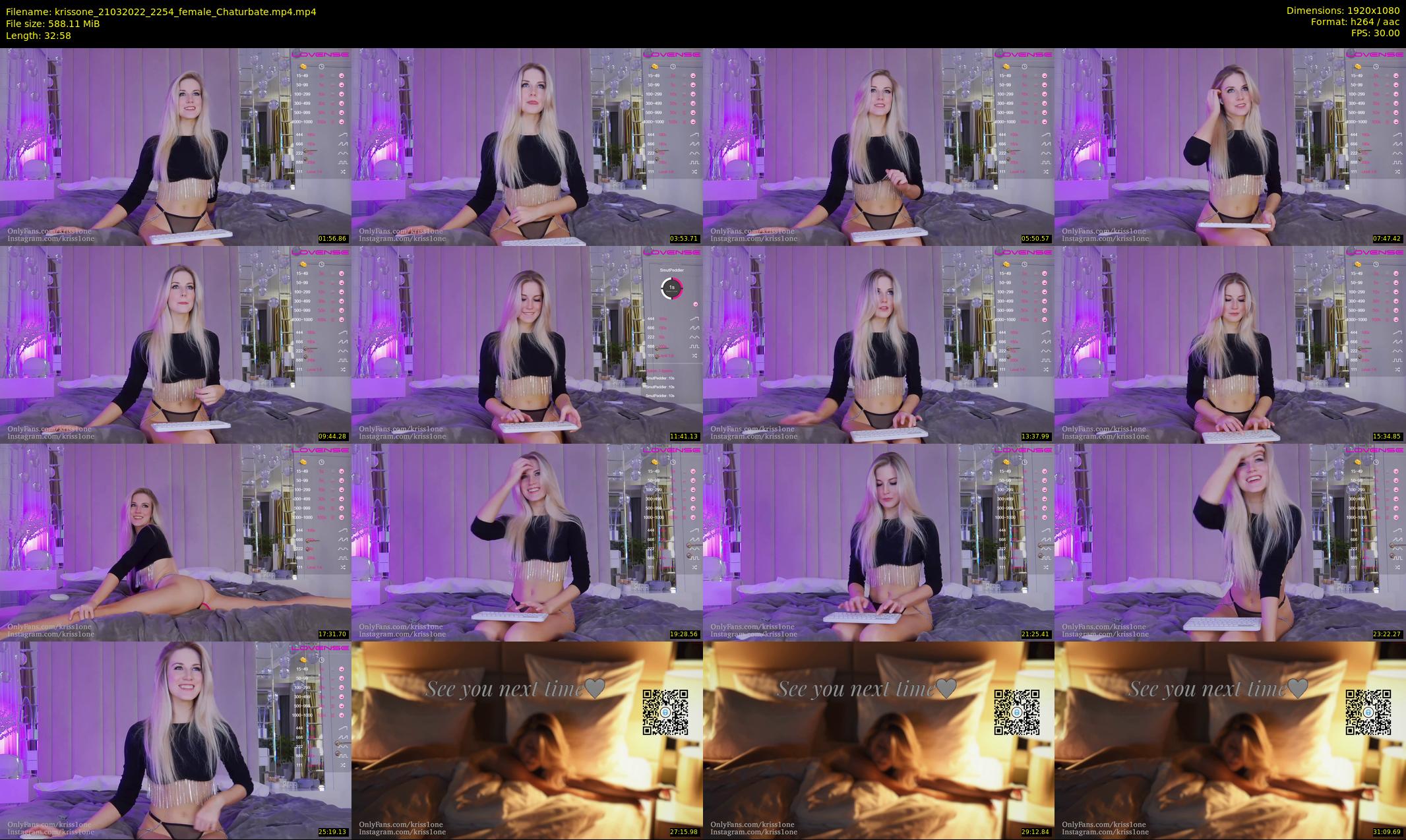 krissone — 33 minute Chaturbate female cam show recording, 1080p, Mar 21, 2022