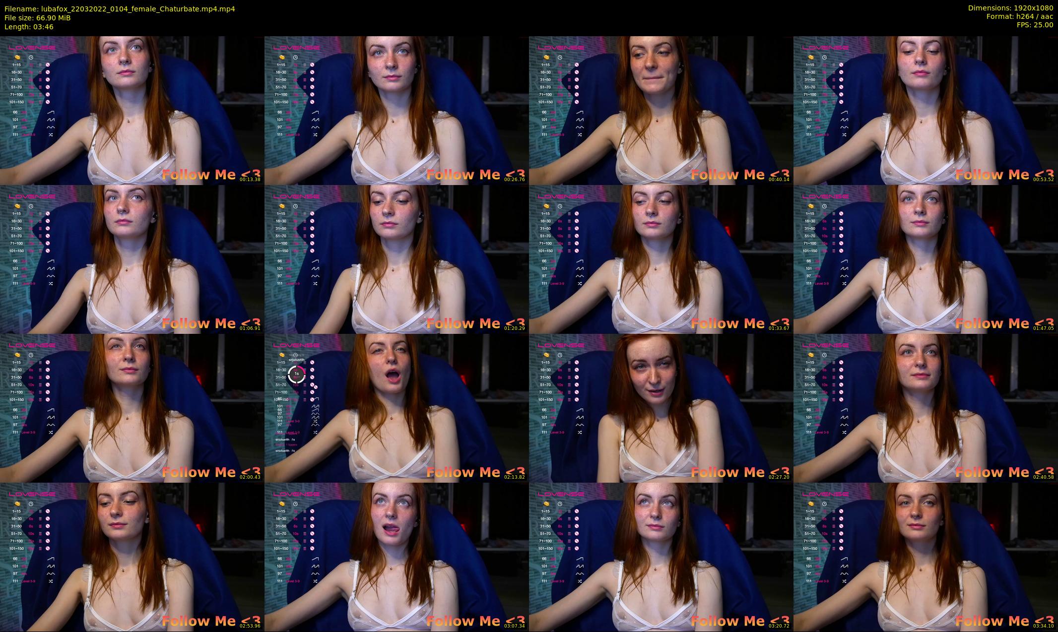 lubafox — 4 minute Chaturbate female cam show recording, 1080p, Mar 22, 2022