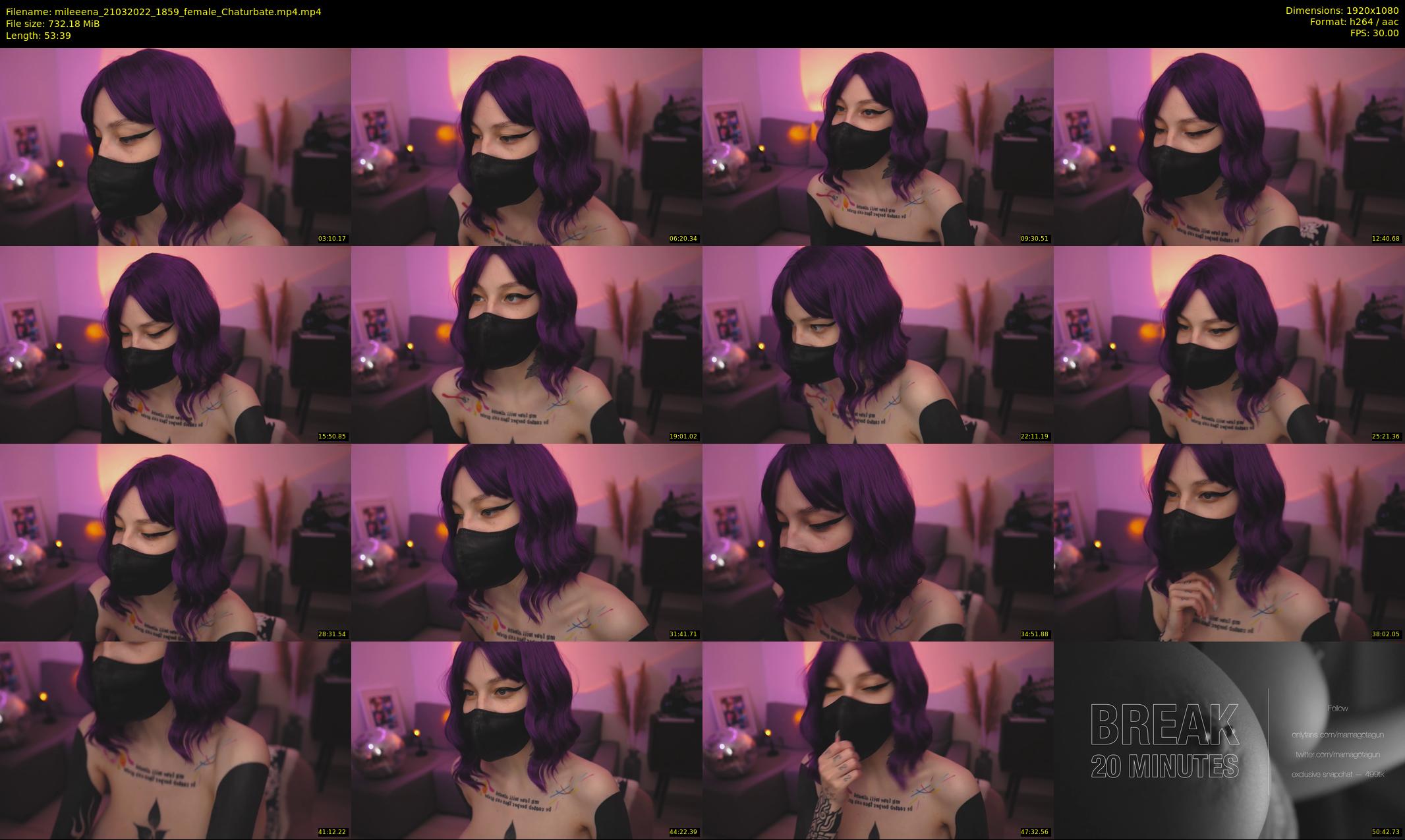 mileeena — 54 minute Chaturbate female cam show recording, 1080p, Mar 21, 2022