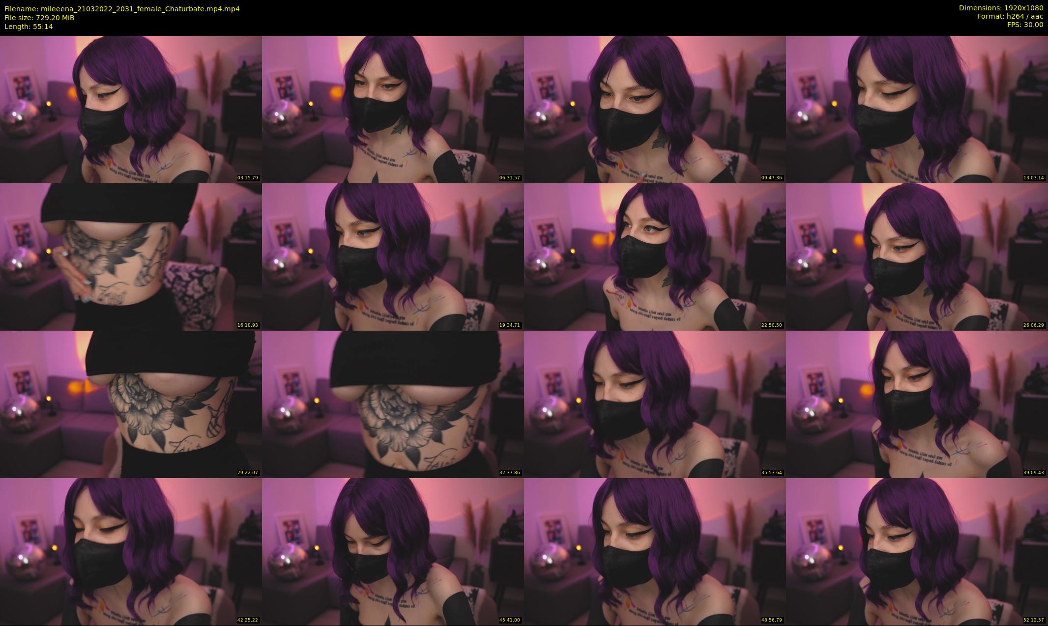 mileeena — 56 minute Chaturbate female cam show recording, 1080p, Mar 21, 2022