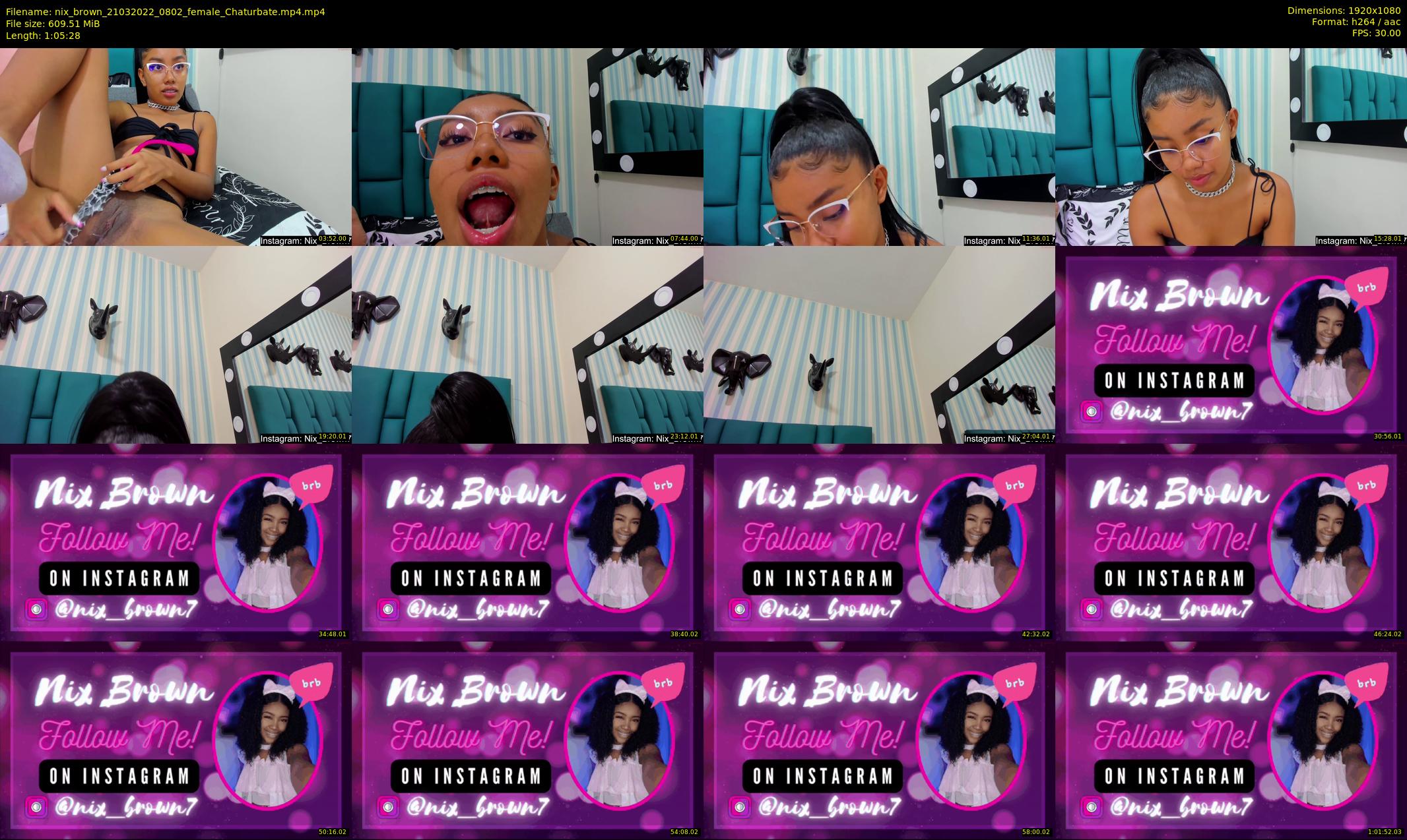 nix_brown — 66 minute Chaturbate female cam show recording, 1080p, Mar 21, 2022