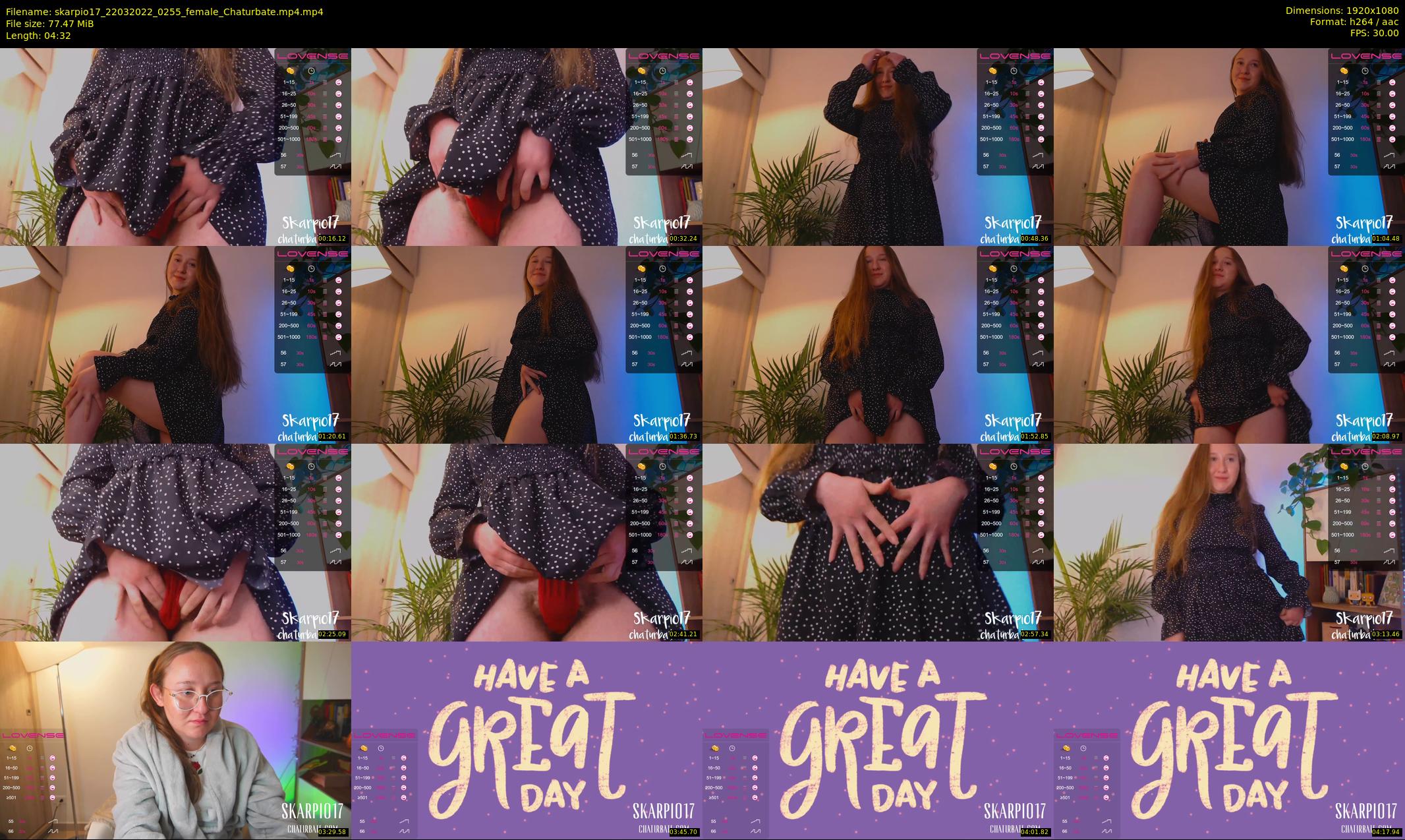 skarpio17 — 5 minute Chaturbate female cam show recording, 1080p, Mar 22, 2022