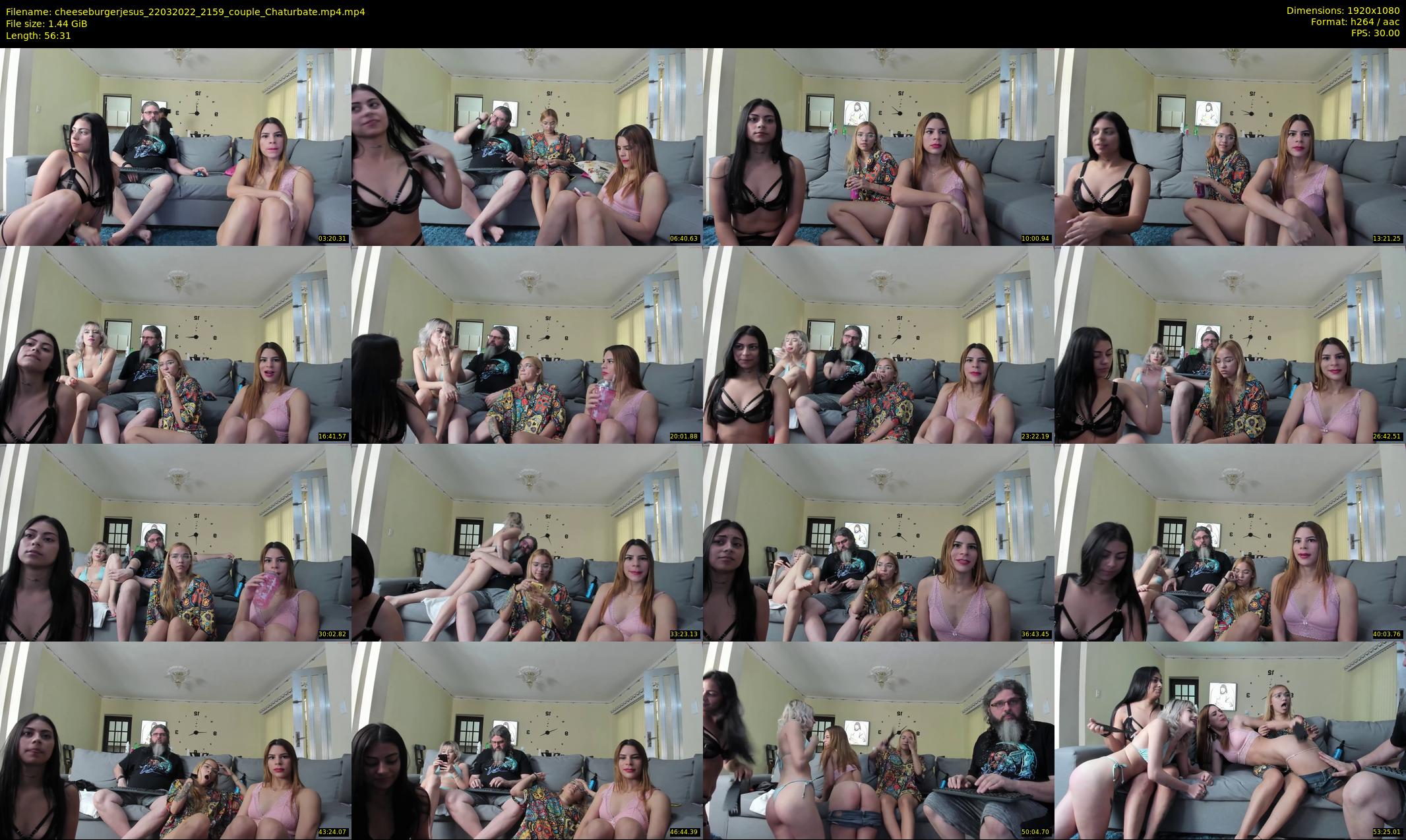 cheeseburgerjesus — 57 minute Chaturbate couple cam show recording, 1080p, Mar 22, 2022