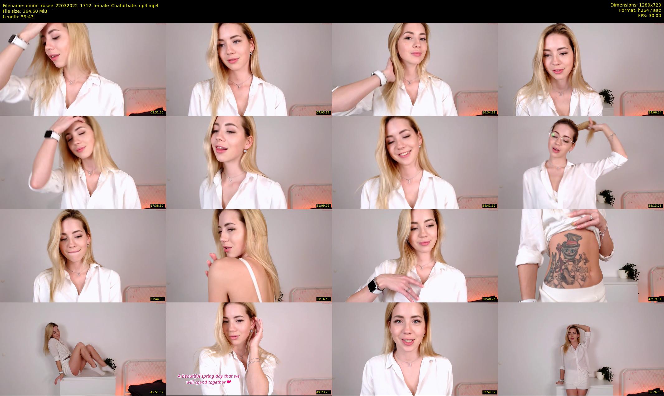 emmi_rosee — 60 minute Chaturbate female cam show recording, 720p, Mar 22, 2022