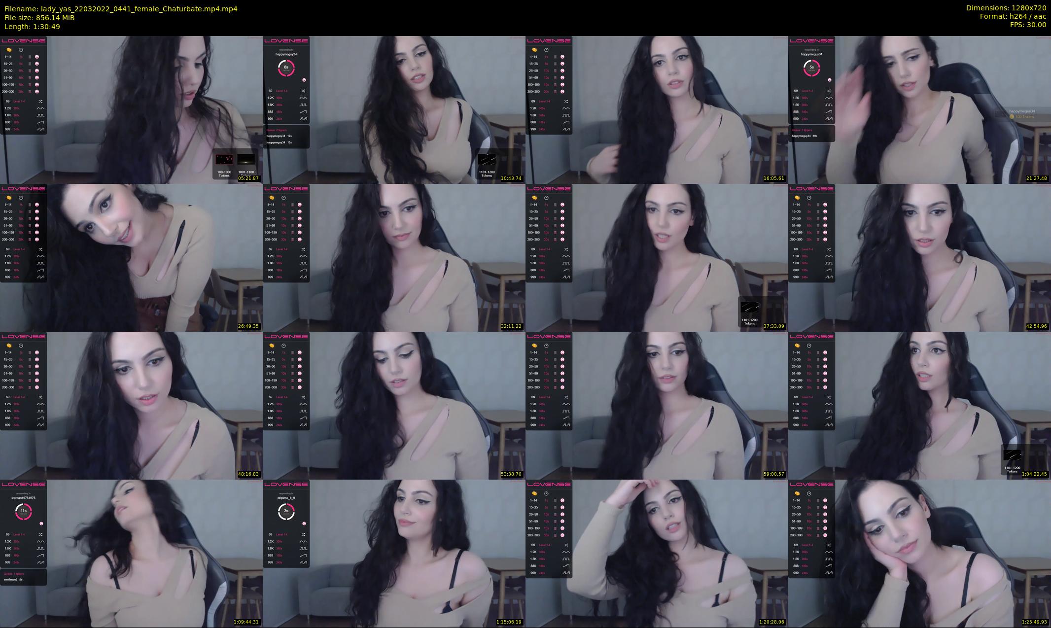 lady_yas — 91 minute Chaturbate female cam show recording, 720p, Mar 22, 2022