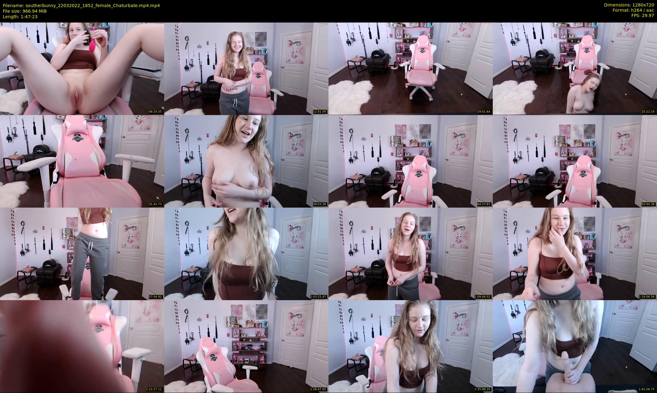 southerbunny — 108 minute Chaturbate female cam show recording, 720p, Mar 22, 2022
