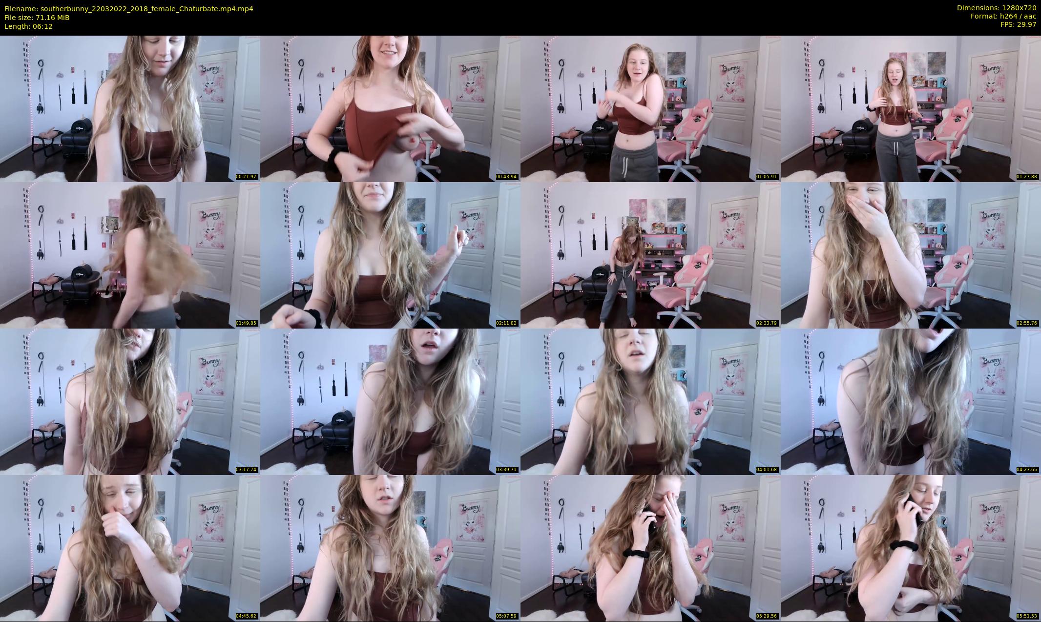 southerbunny — 7 minute Chaturbate female cam show recording, 720p, Mar 22, 2022
