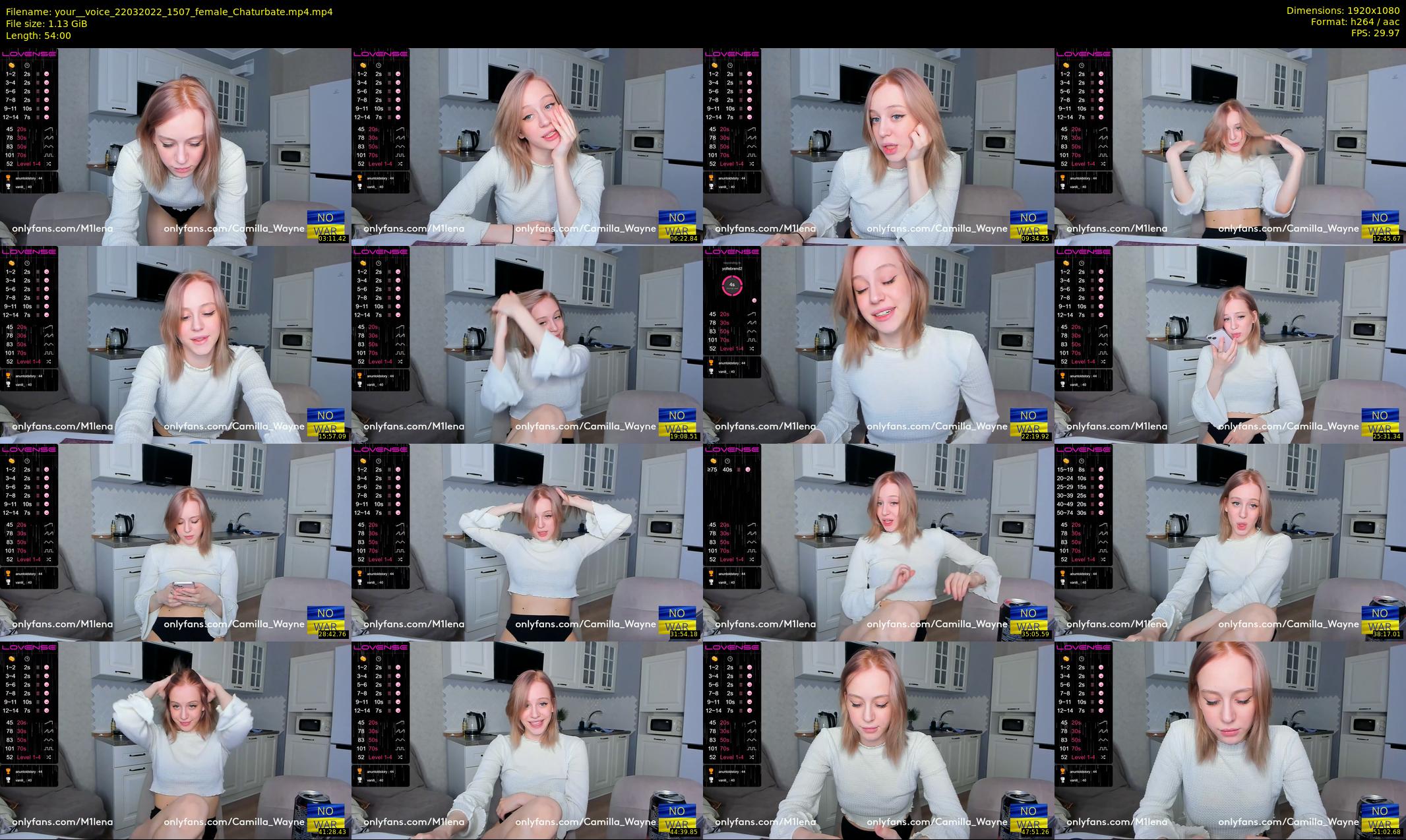 your__voice — 54 minute Chaturbate female cam show recording, 1080p, Mar 22, 2022