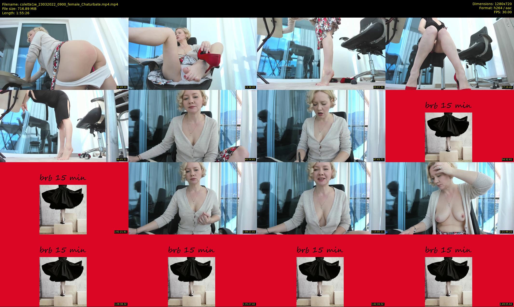 colette1w — 116 minute Chaturbate female cam show recording, 720p, Mar 23, 2022