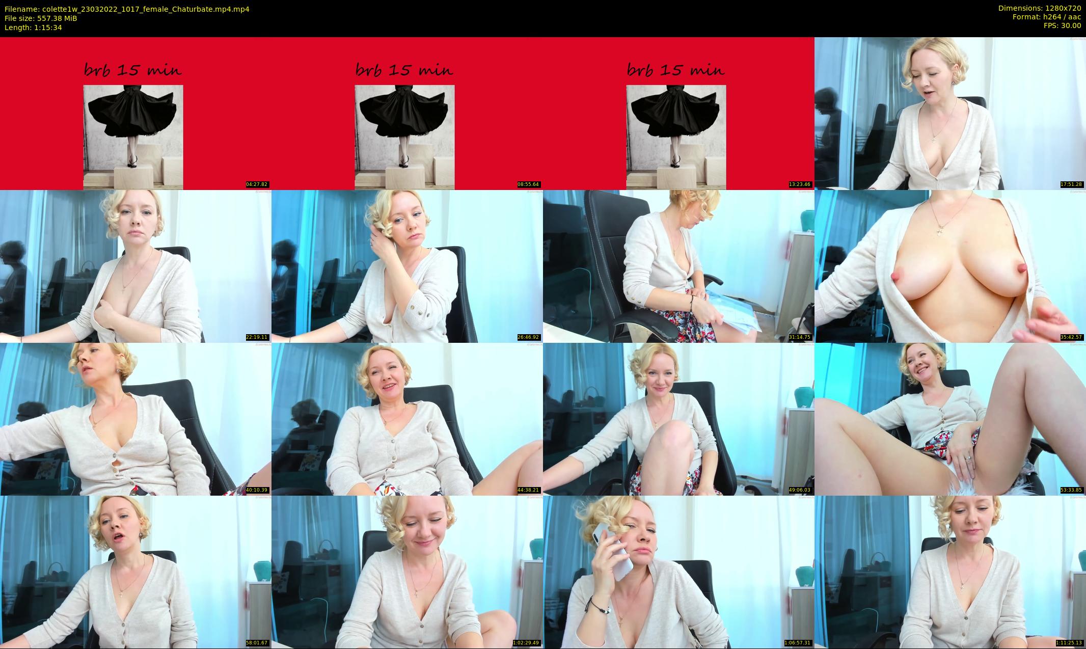 colette1w — 76 minute Chaturbate female cam show recording, 720p, Mar 23, 2022