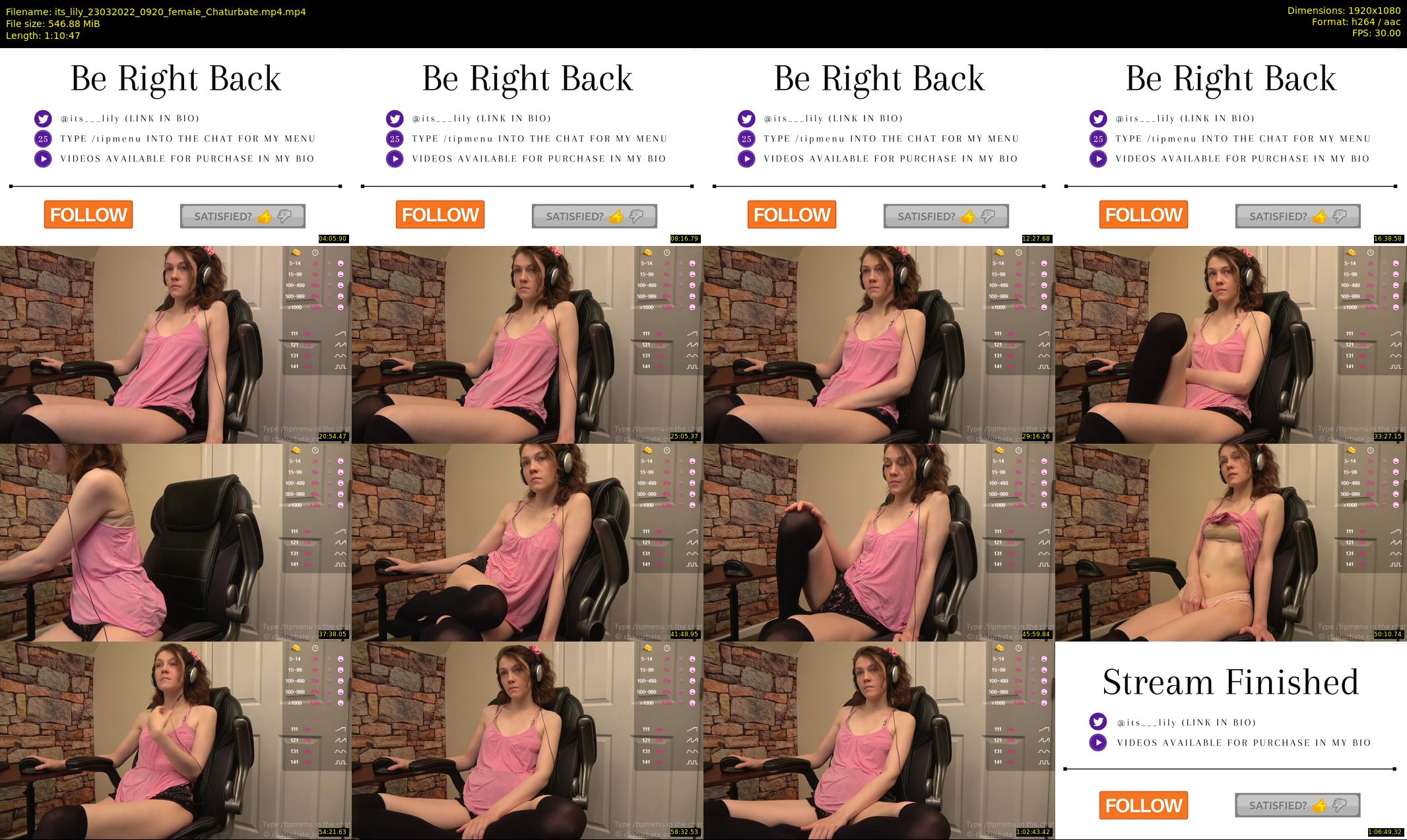 its_lily — 71 minute Chaturbate female cam show recording, 1080p, Mar 23, 2022