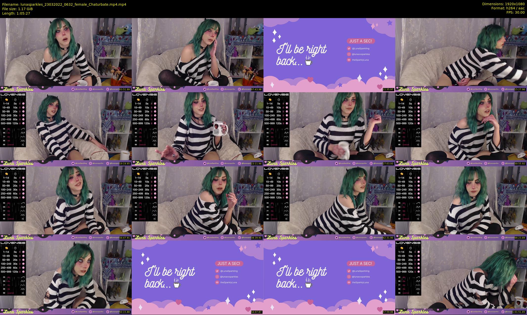 lunasparkles — 66 minute Chaturbate female cam show recording, 1080p, Mar 23, 2022