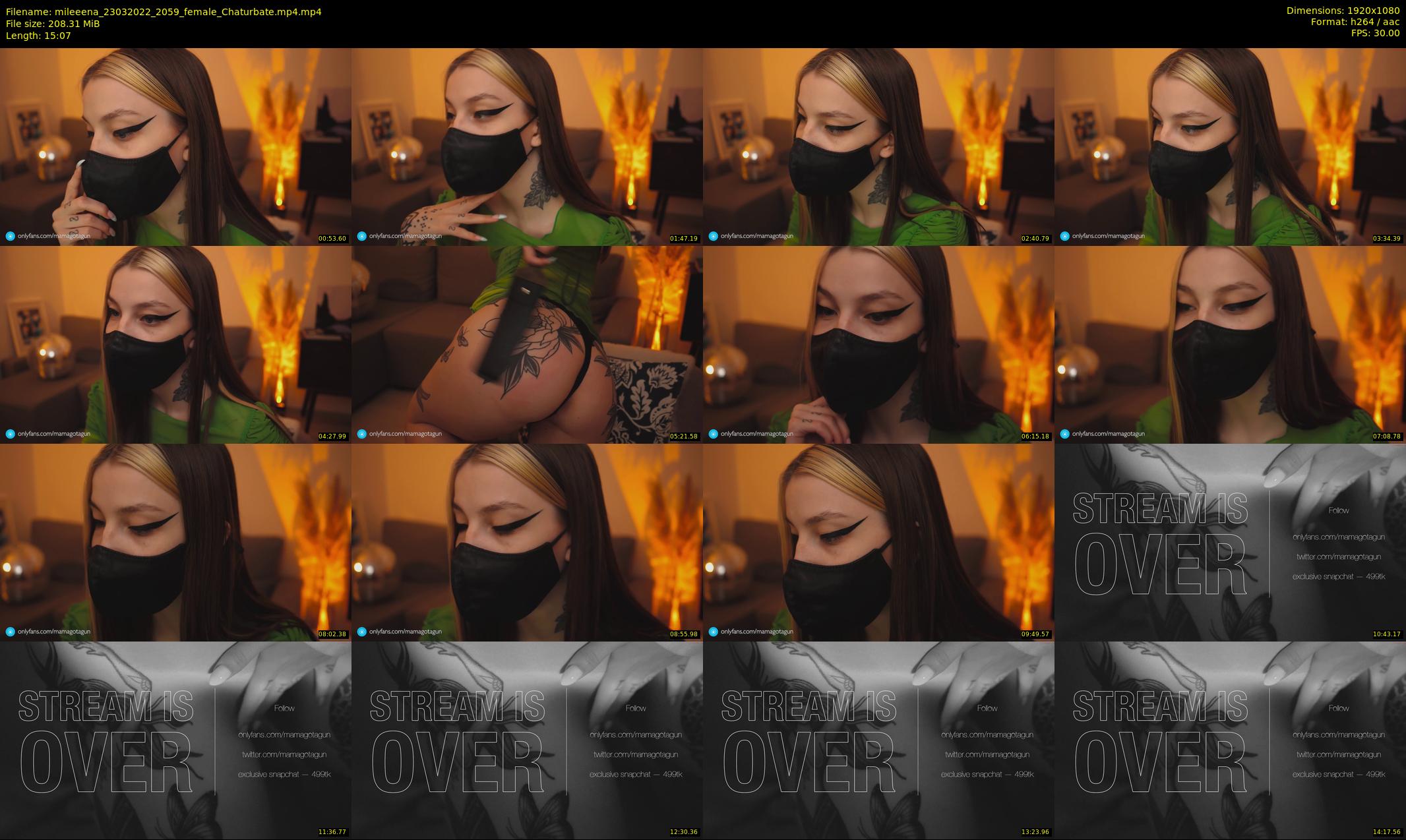 mileeena — 16 minute Chaturbate female cam show recording, 1080p, Mar 23, 2022