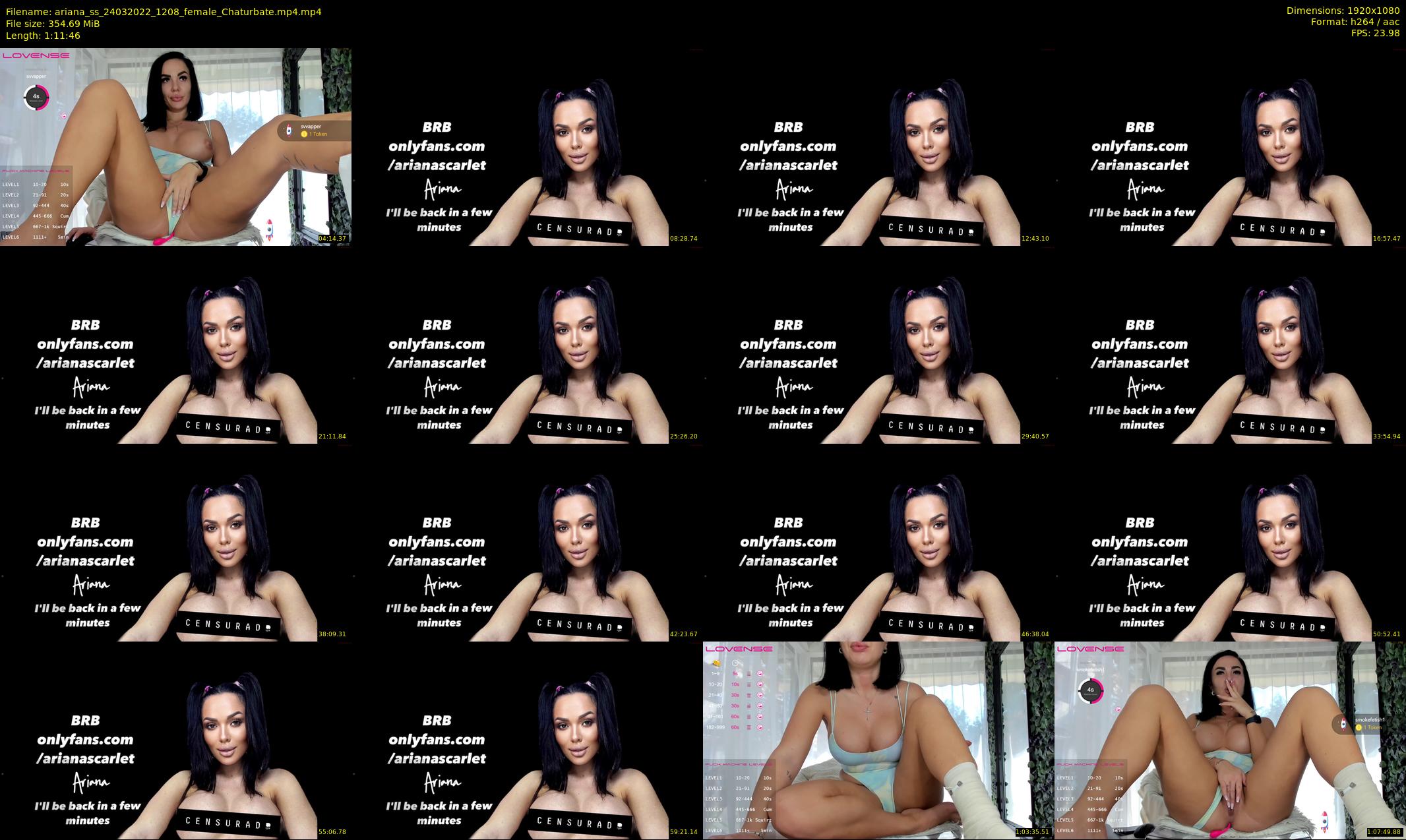 ariana_ss — 72 minute Chaturbate female cam show recording, 1080p, Mar 24, 2022