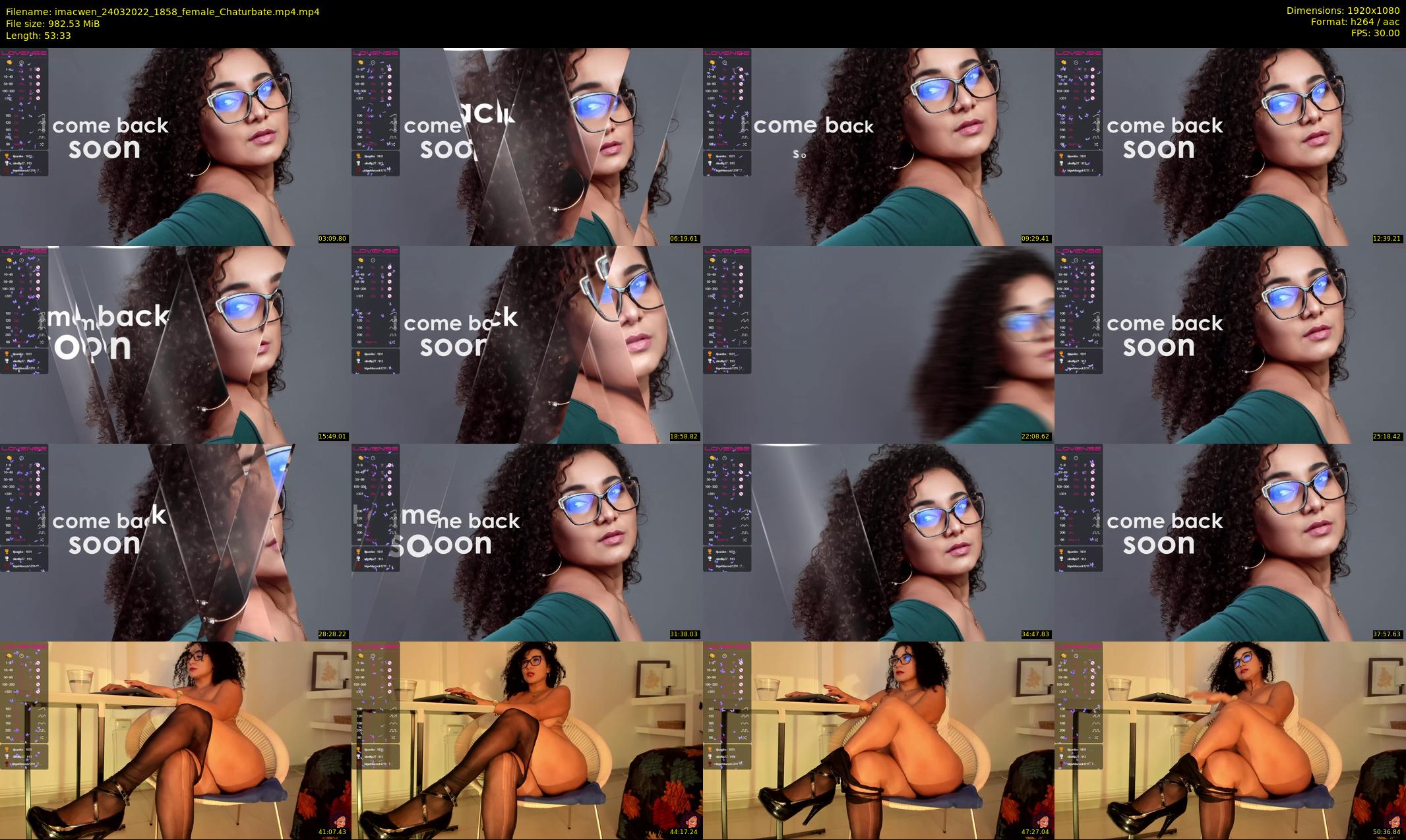 imacwen — 54 minute Chaturbate female cam show recording, 1080p, Mar 24, 2022
