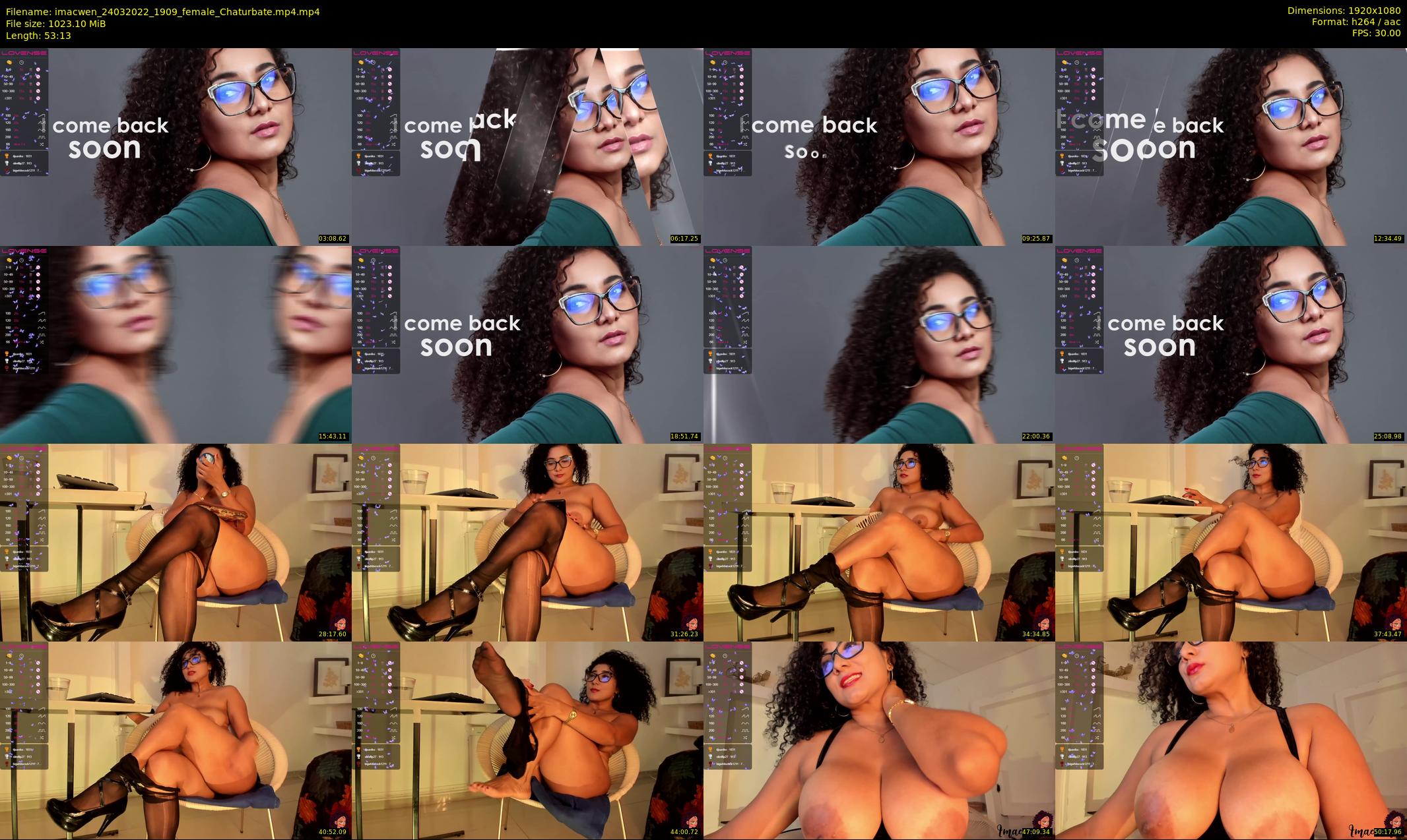 imacwen — 54 minute Chaturbate female cam show recording, 1080p, Mar 24, 2022
