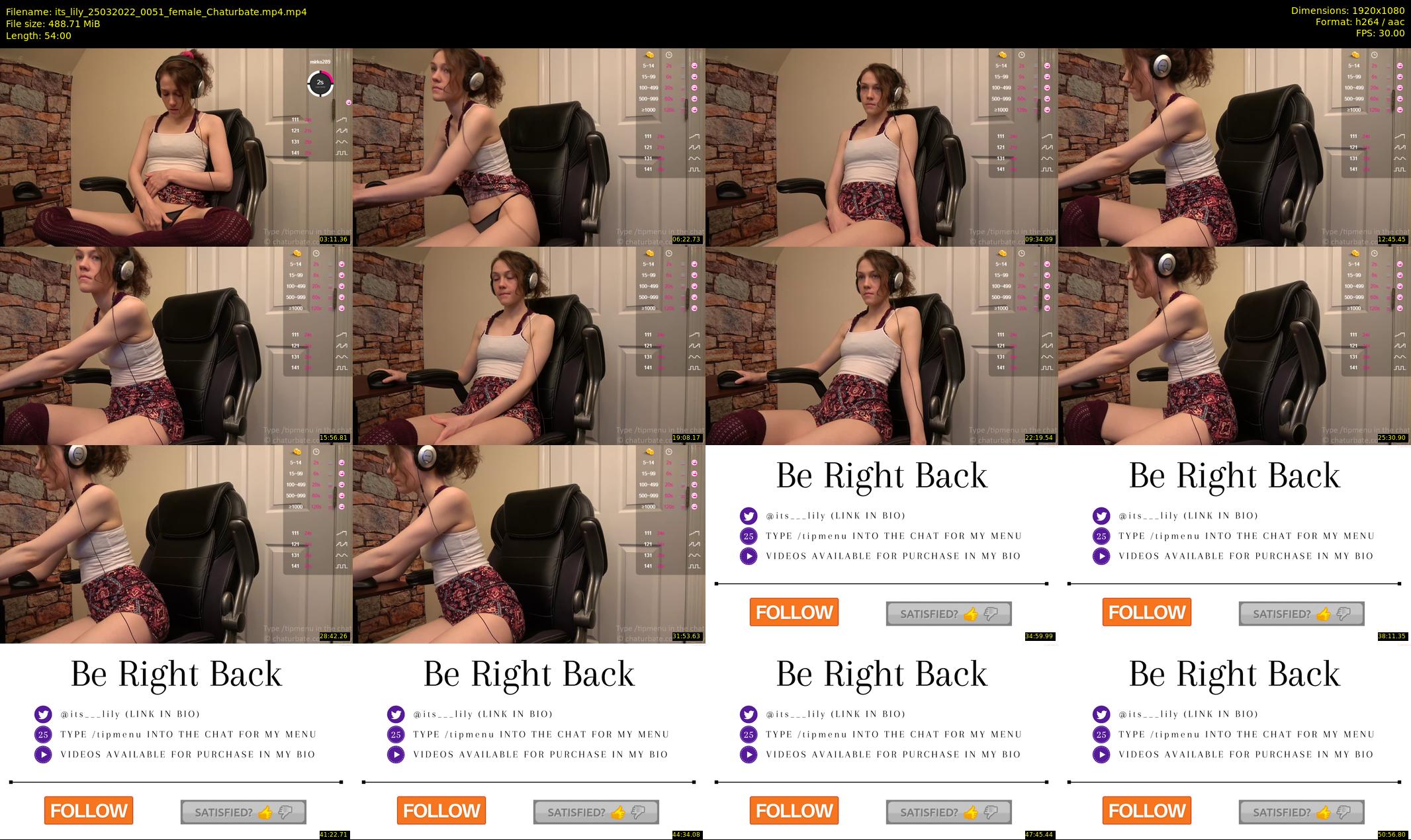 its_lily — 54 minute Chaturbate female cam show recording, 1080p, Mar 25, 2022