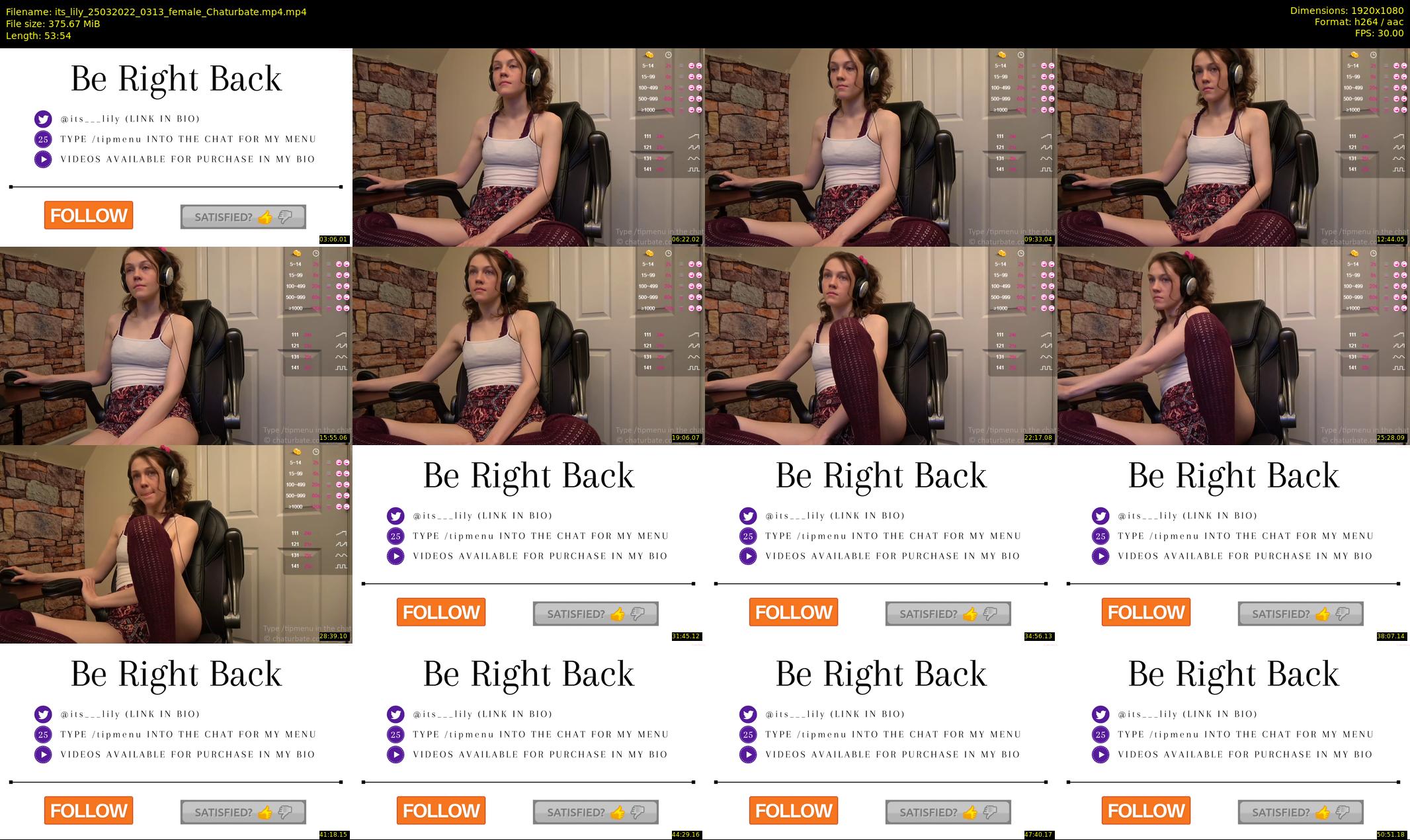 its_lily — 54 minute Chaturbate female cam show recording, 1080p, Mar 25, 2022