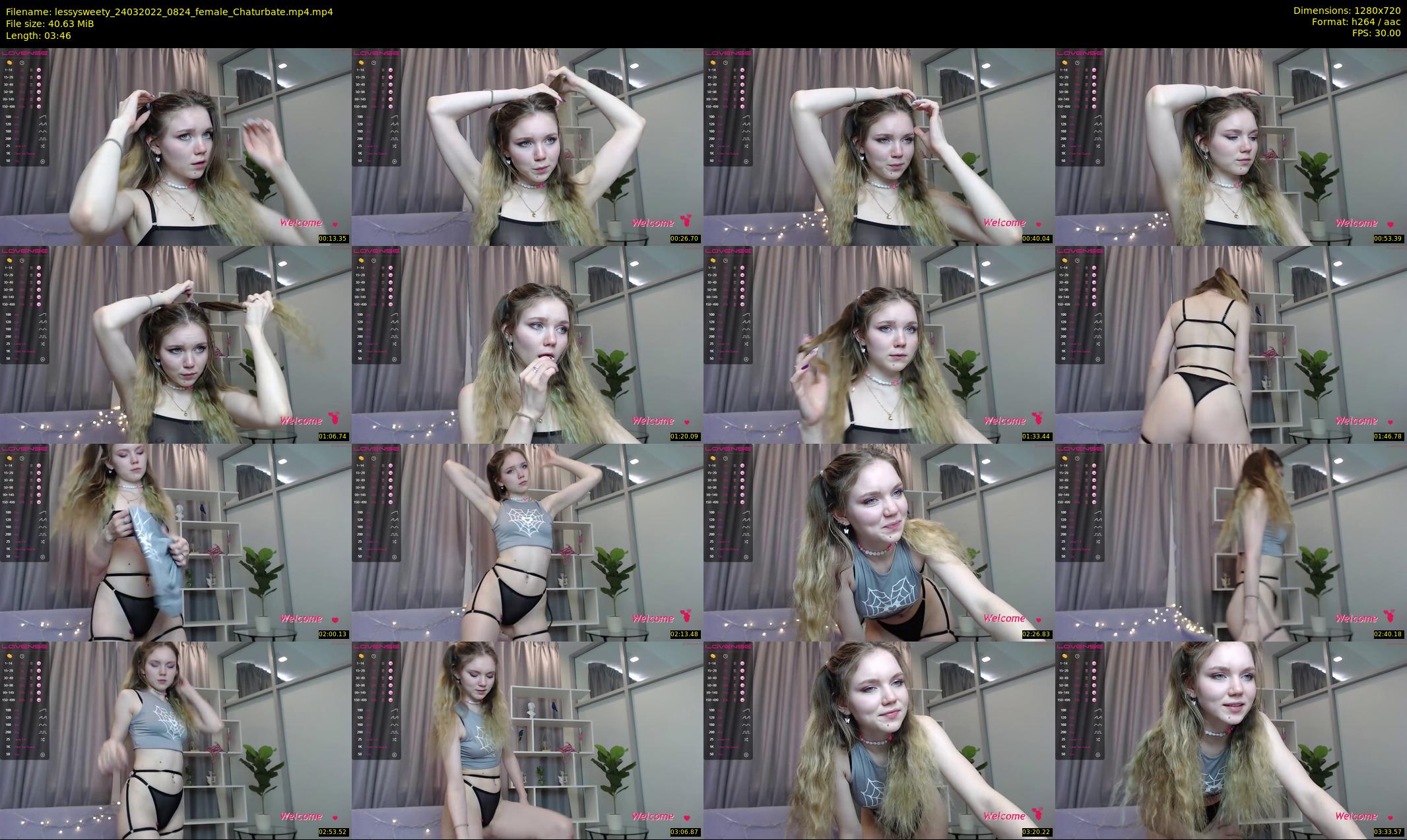lessysweety — 4 minute Chaturbate female cam show recording, 720p, Mar 24, 2022