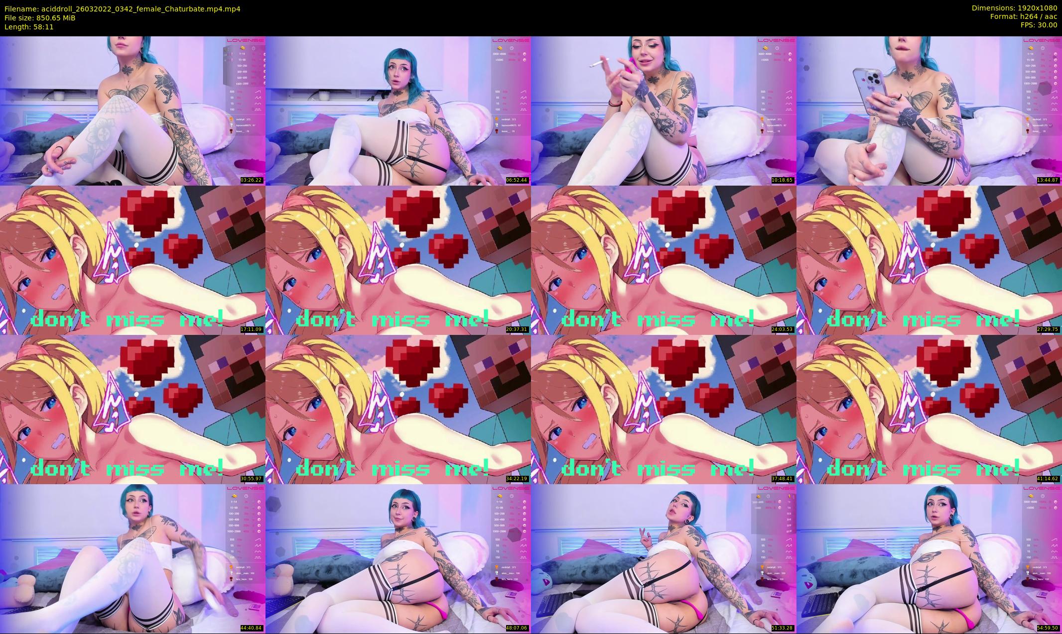 aciddroll — 59 minute Chaturbate female cam show recording, 1080p, Mar 26, 2022