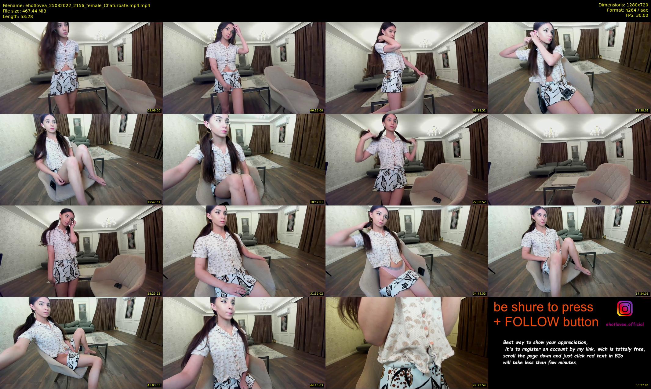 ehotlovea — 54 minute Chaturbate female cam show recording, 720p, Mar 25, 2022