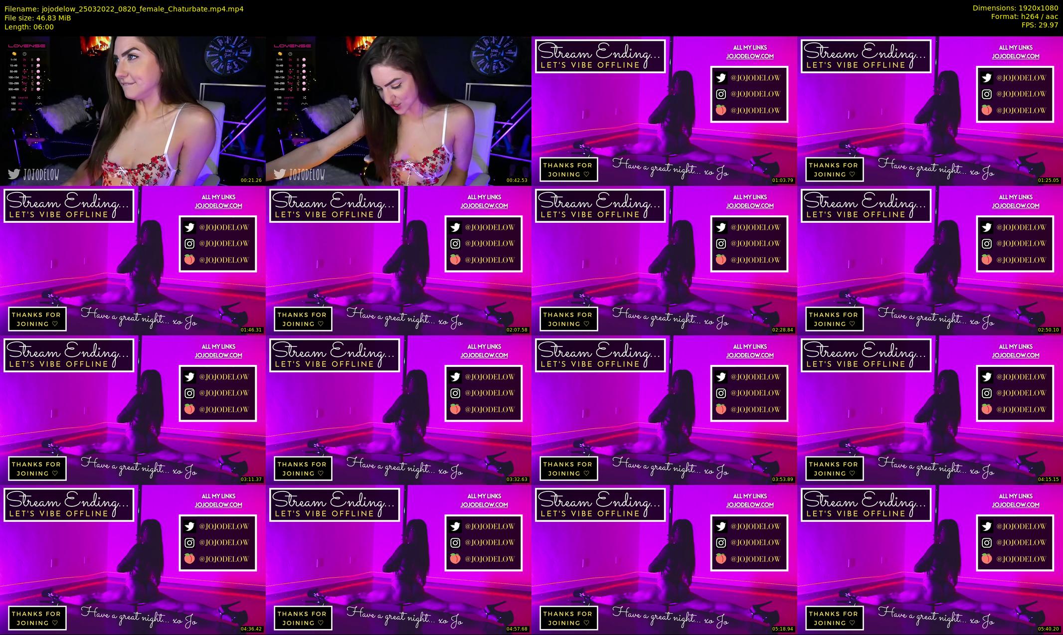 jojodelow — 6 minute Chaturbate female cam show recording, 1080p, Mar 25, 2022