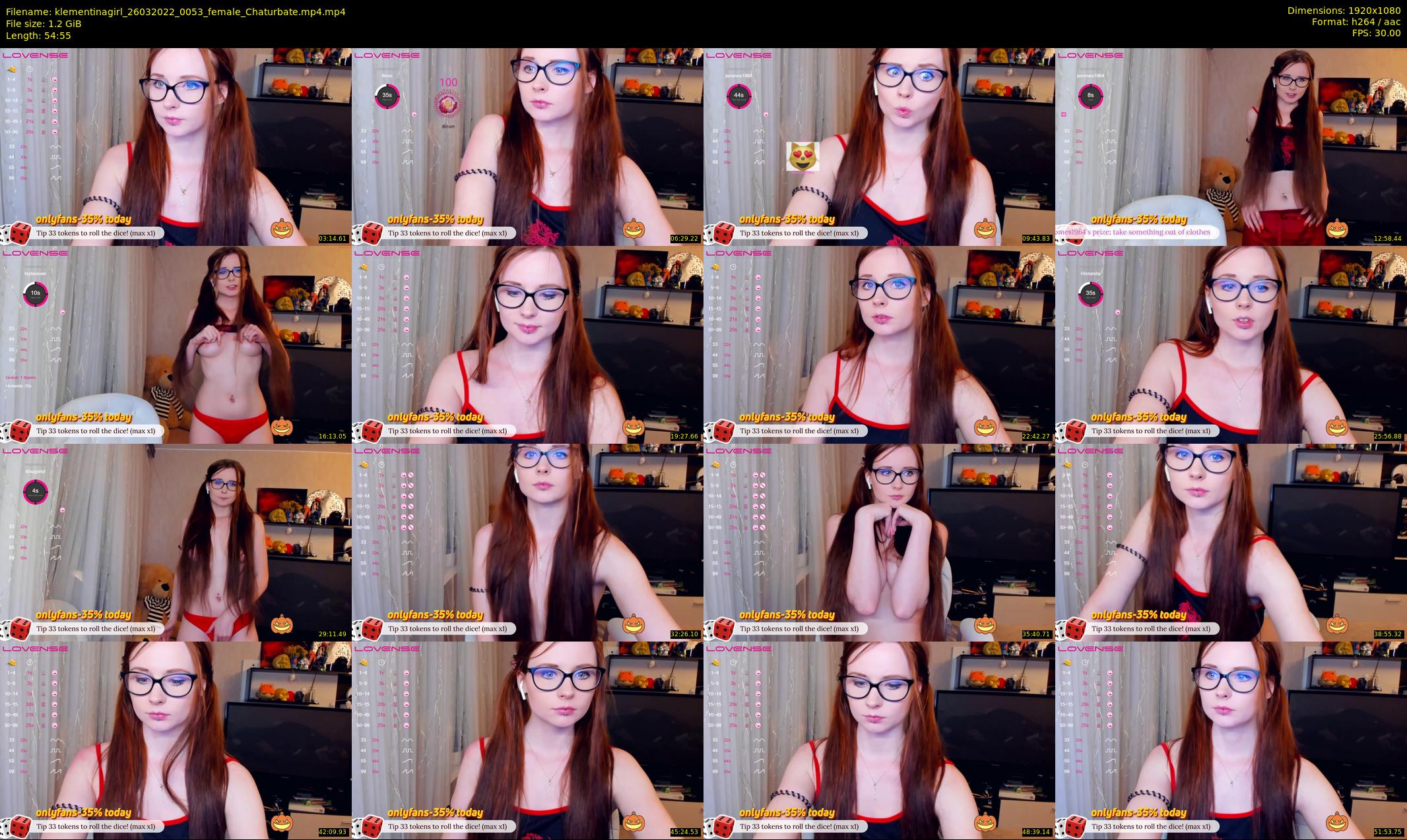 klementinagirl — 55 minute Chaturbate female cam show recording, 1080p, Mar 26, 2022