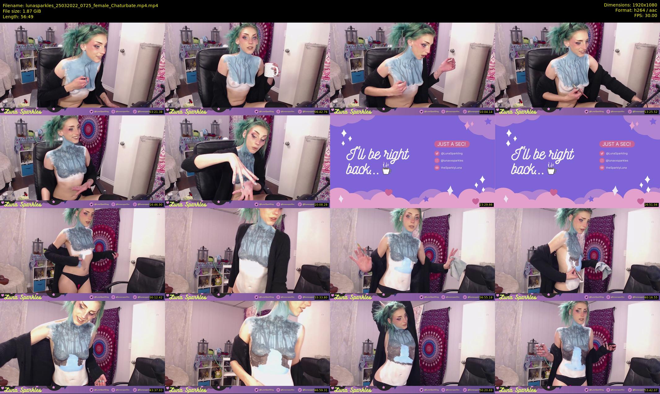 lunasparkles — 57 minute Chaturbate female cam show recording, 1080p, Mar 25, 2022