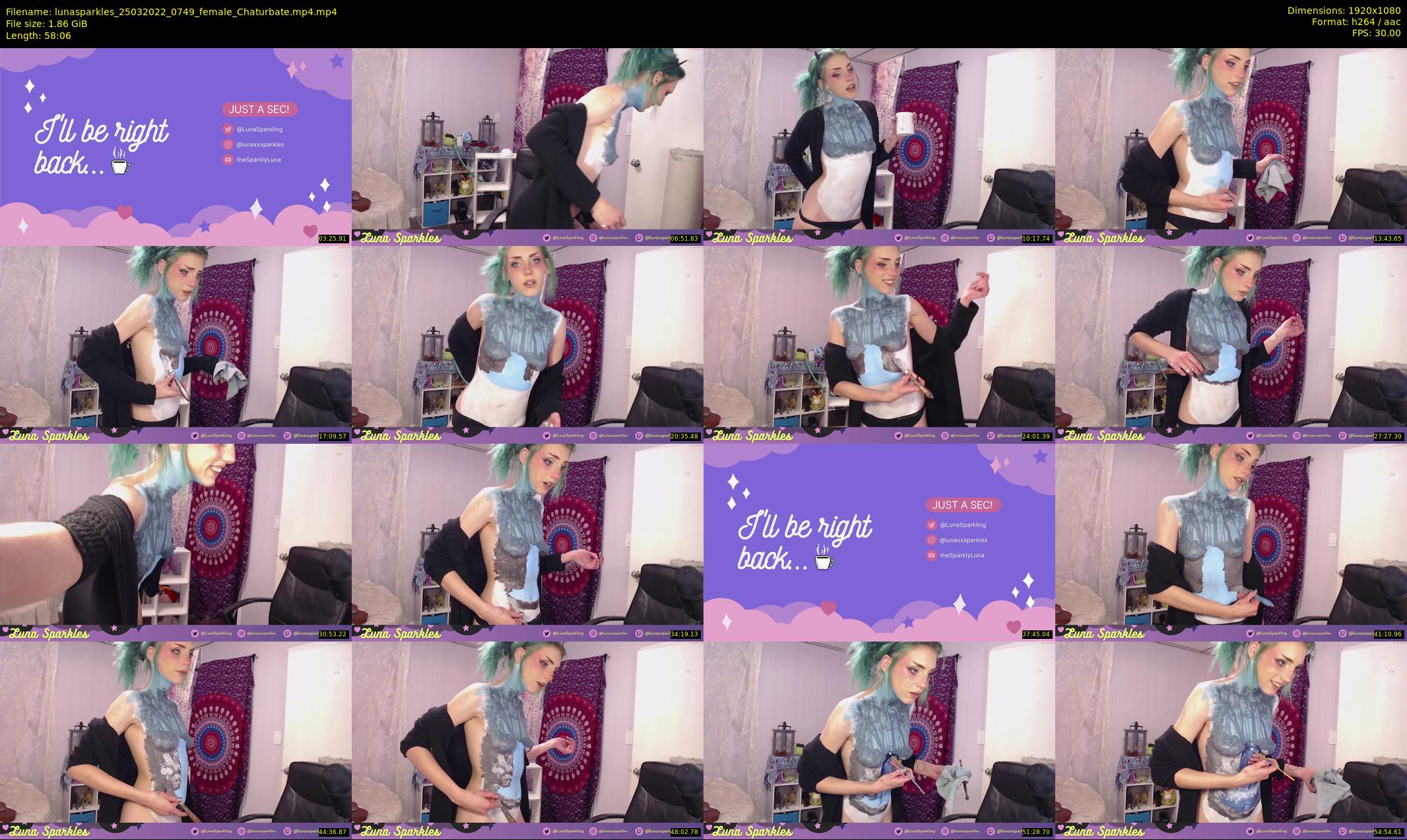 lunasparkles — 59 minute Chaturbate female cam show recording, 1080p, Mar 25, 2022