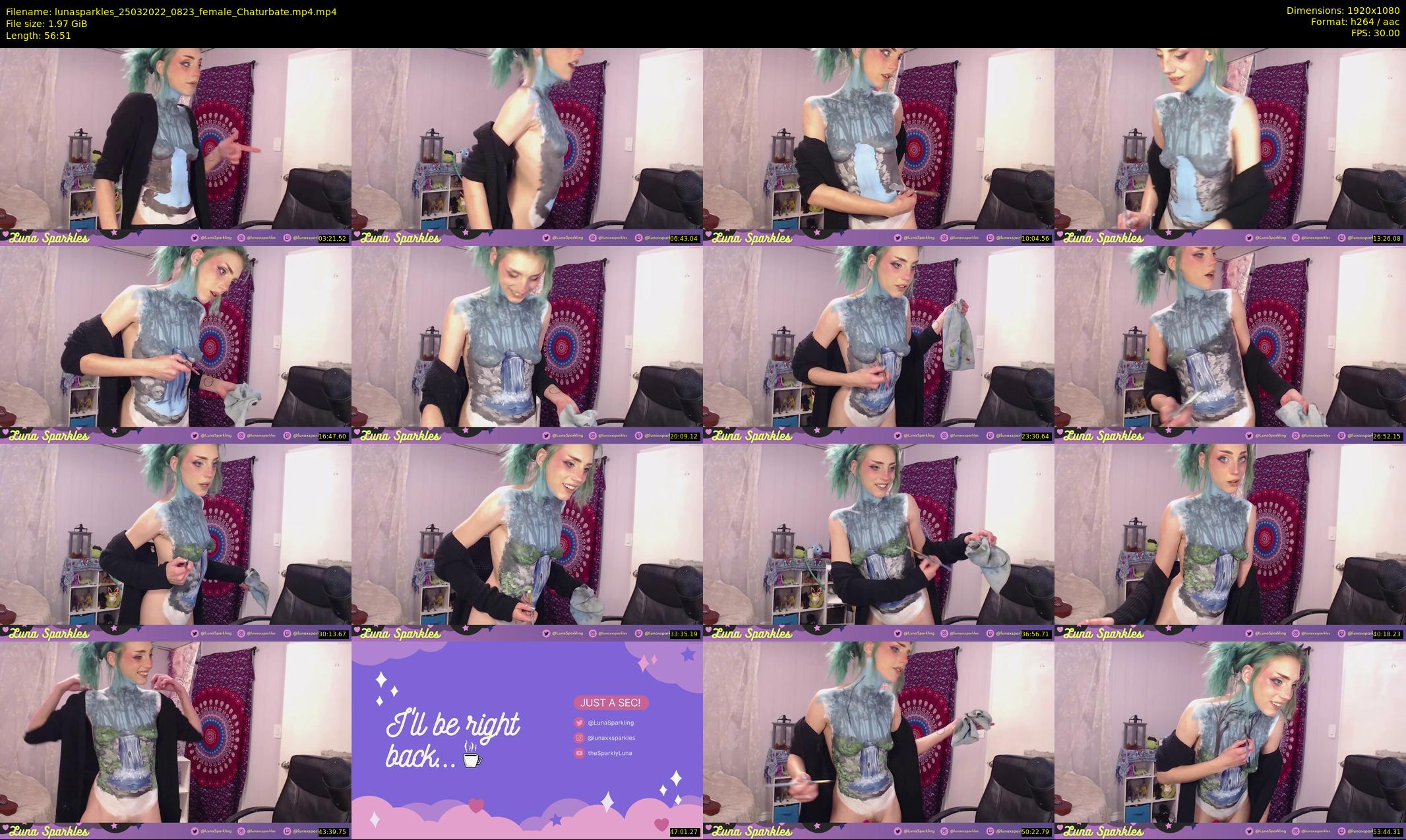 lunasparkles — 57 minute Chaturbate female cam show recording, 1080p, Mar 25, 2022